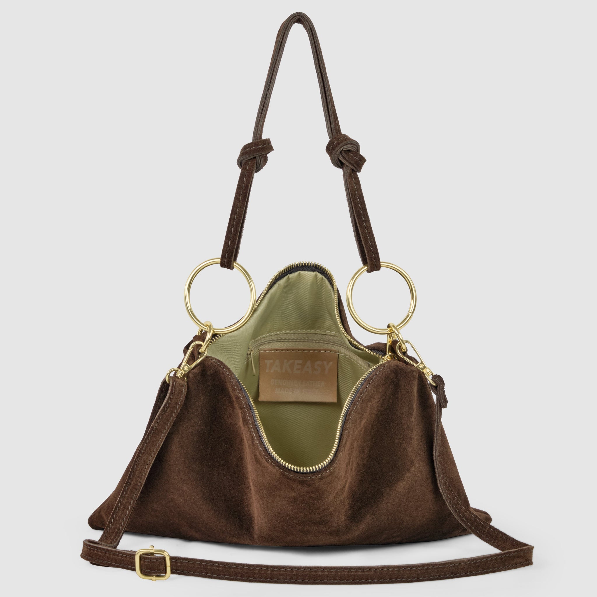 Italian Genuine Suede Shoulder Bag 171551 - TAKEASY - Flyclothing LLC