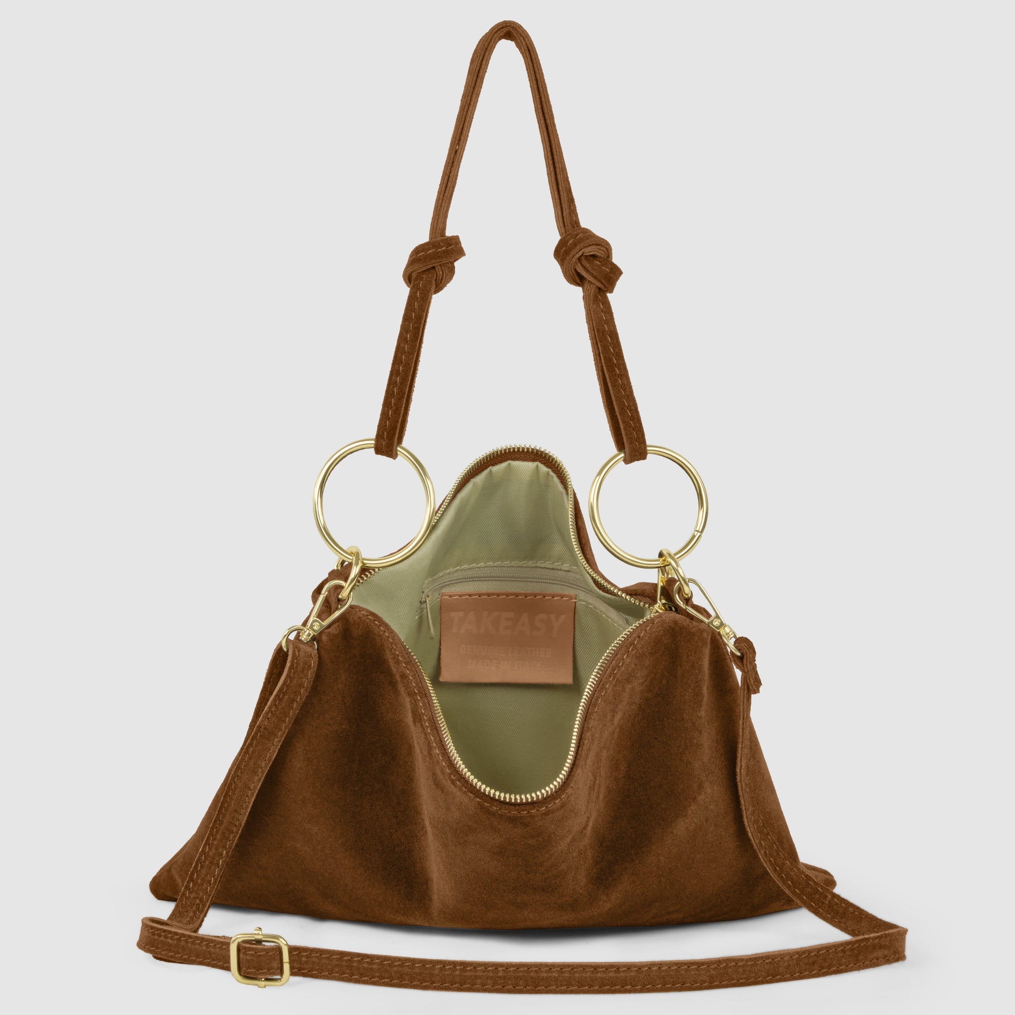 Italian Genuine Suede Shoulder Bag 171551 - TAKEASY - Flyclothing LLC