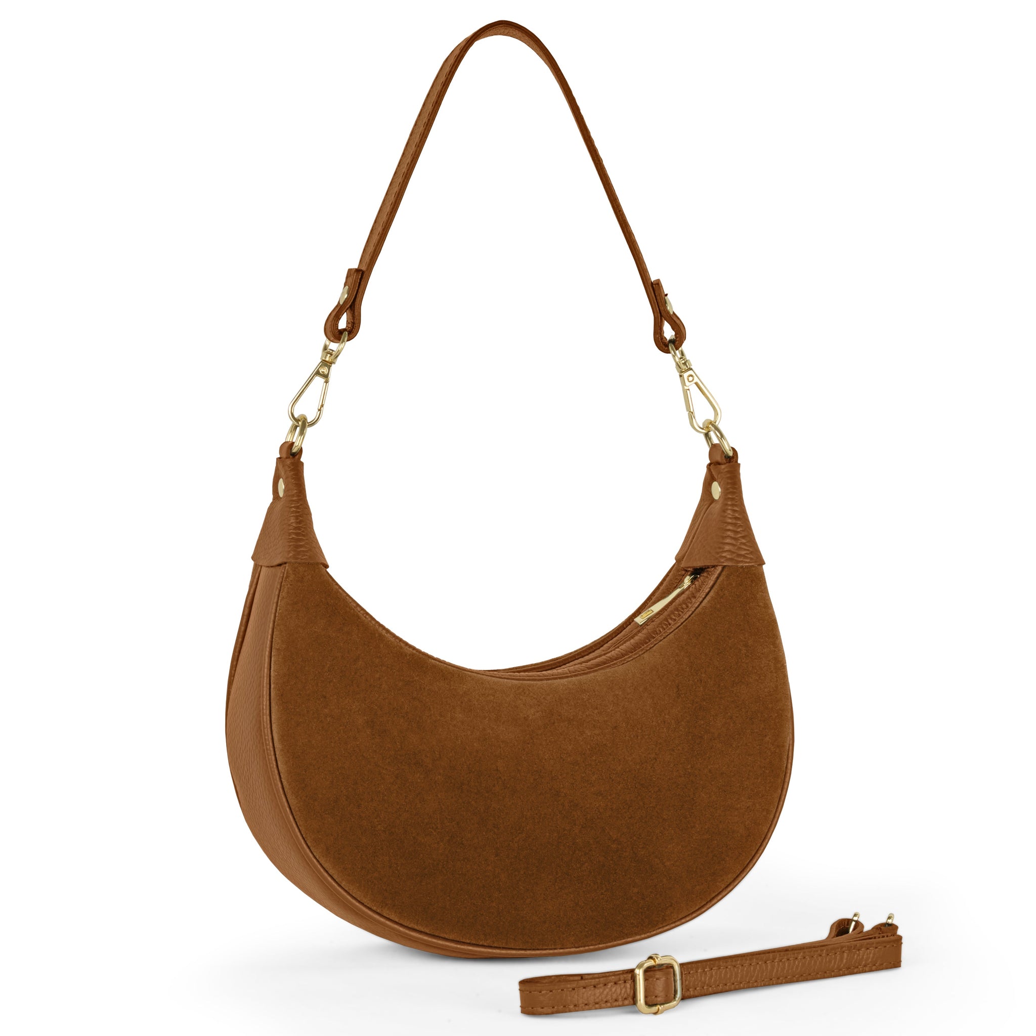 Italian Genuine Suede & Calf Leather Shoulder Bag 222024 - TAKEASY - Flyclothing LLC