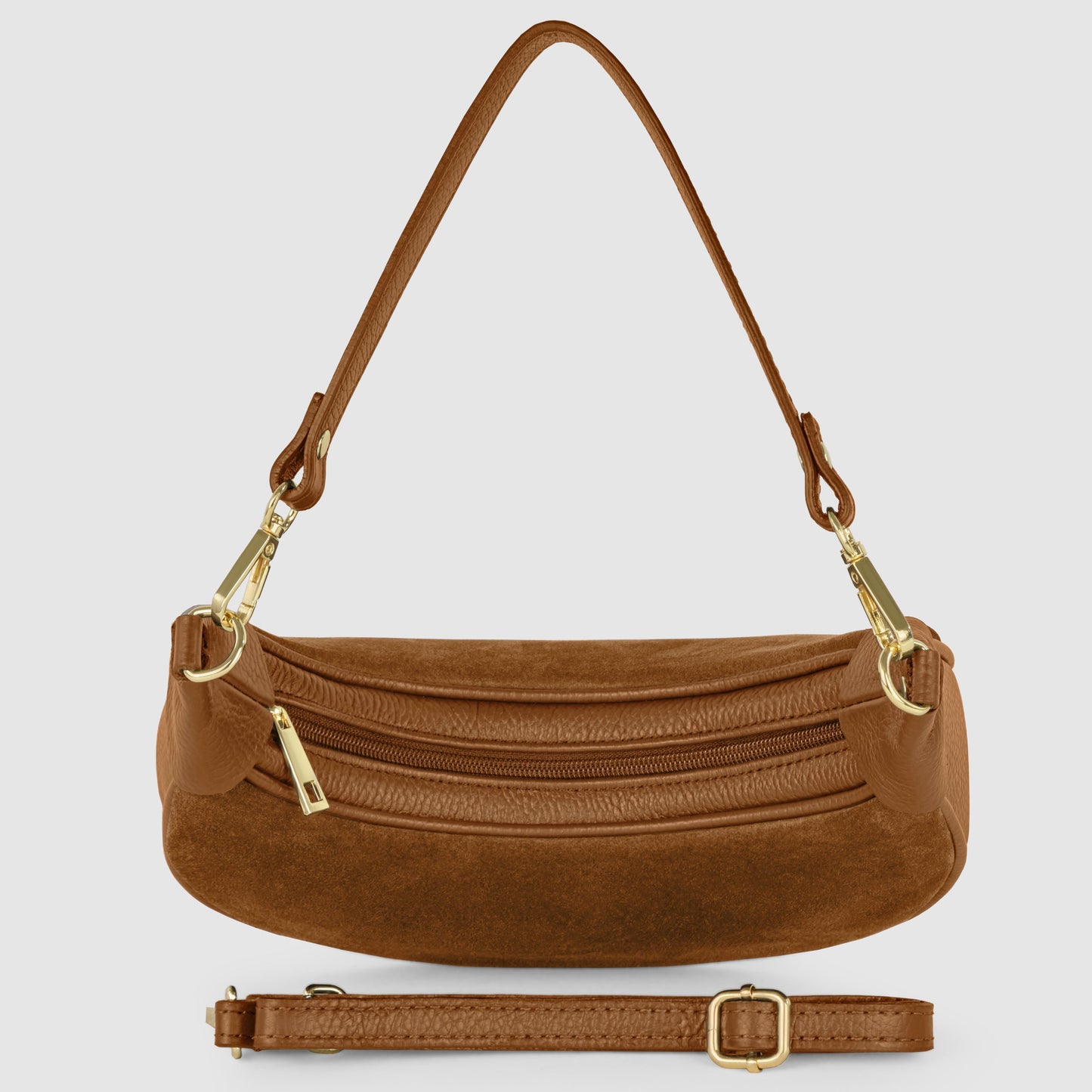 Italian Genuine Suede & Calf Leather Shoulder Bag 222024 - TAKEASY - Flyclothing LLC