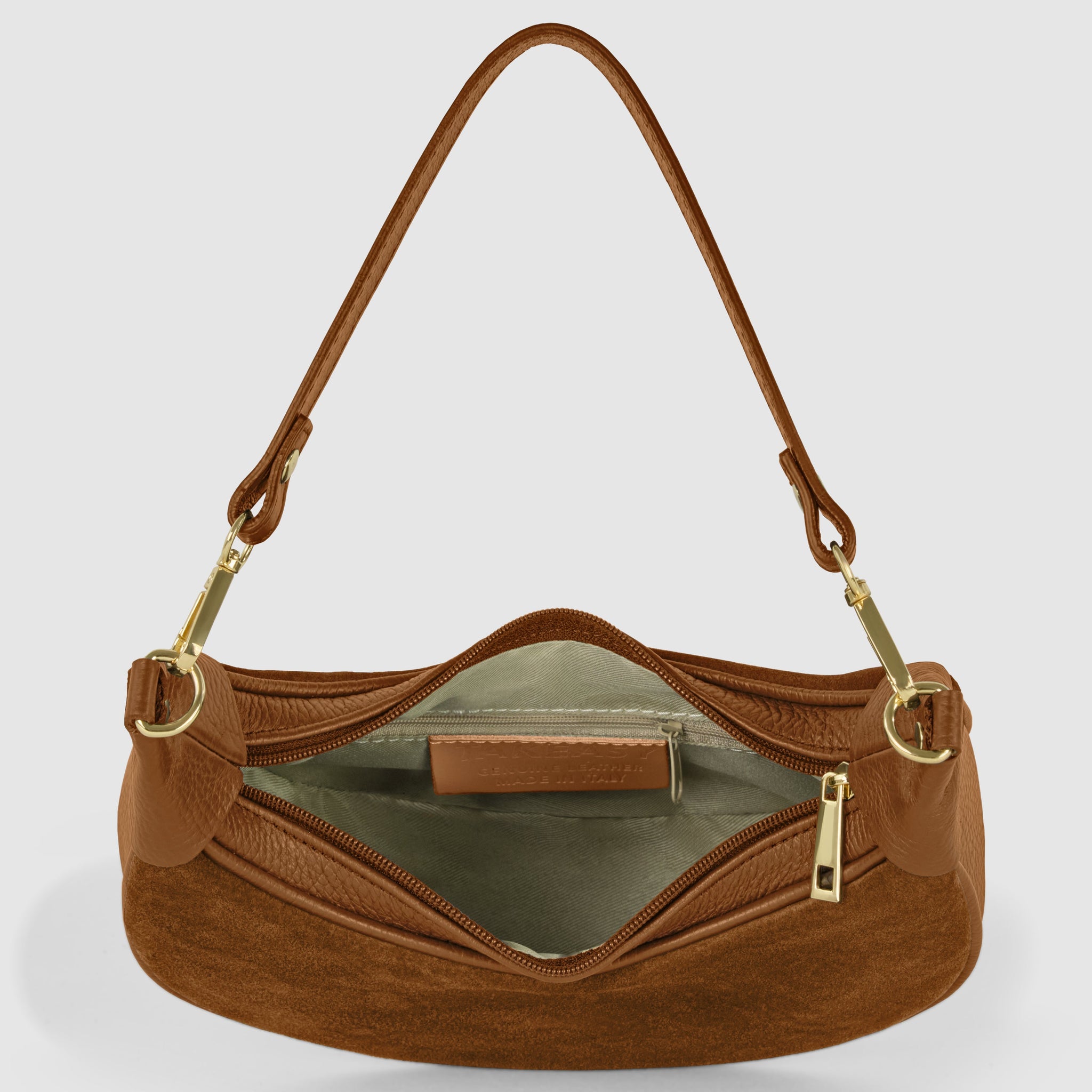 Italian Genuine Suede & Calf Leather Shoulder Bag 222024 - TAKEASY - Flyclothing LLC