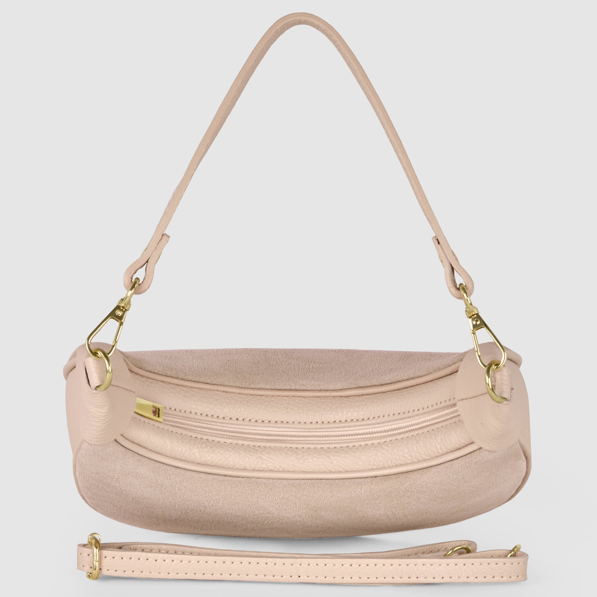 Italian Genuine Suede & Calf Leather Shoulder Bag 222024 - TAKEASY - Flyclothing LLC