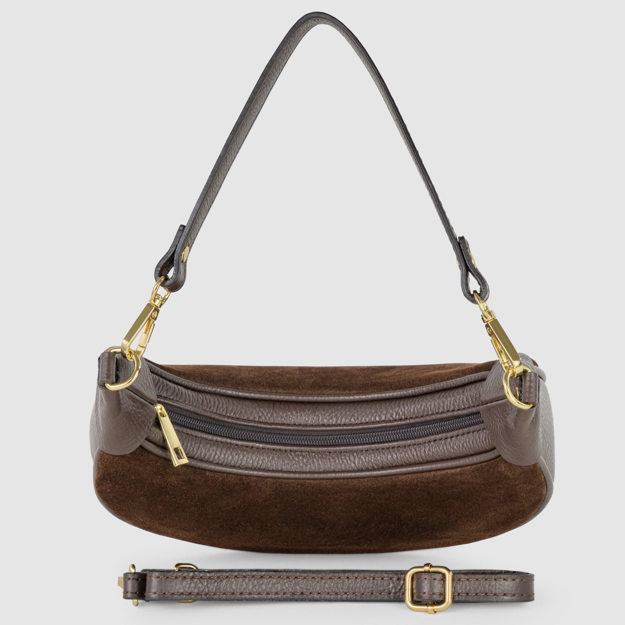 Italian Genuine Suede & Calf Leather Shoulder Bag 222024 - TAKEASY - Flyclothing LLC