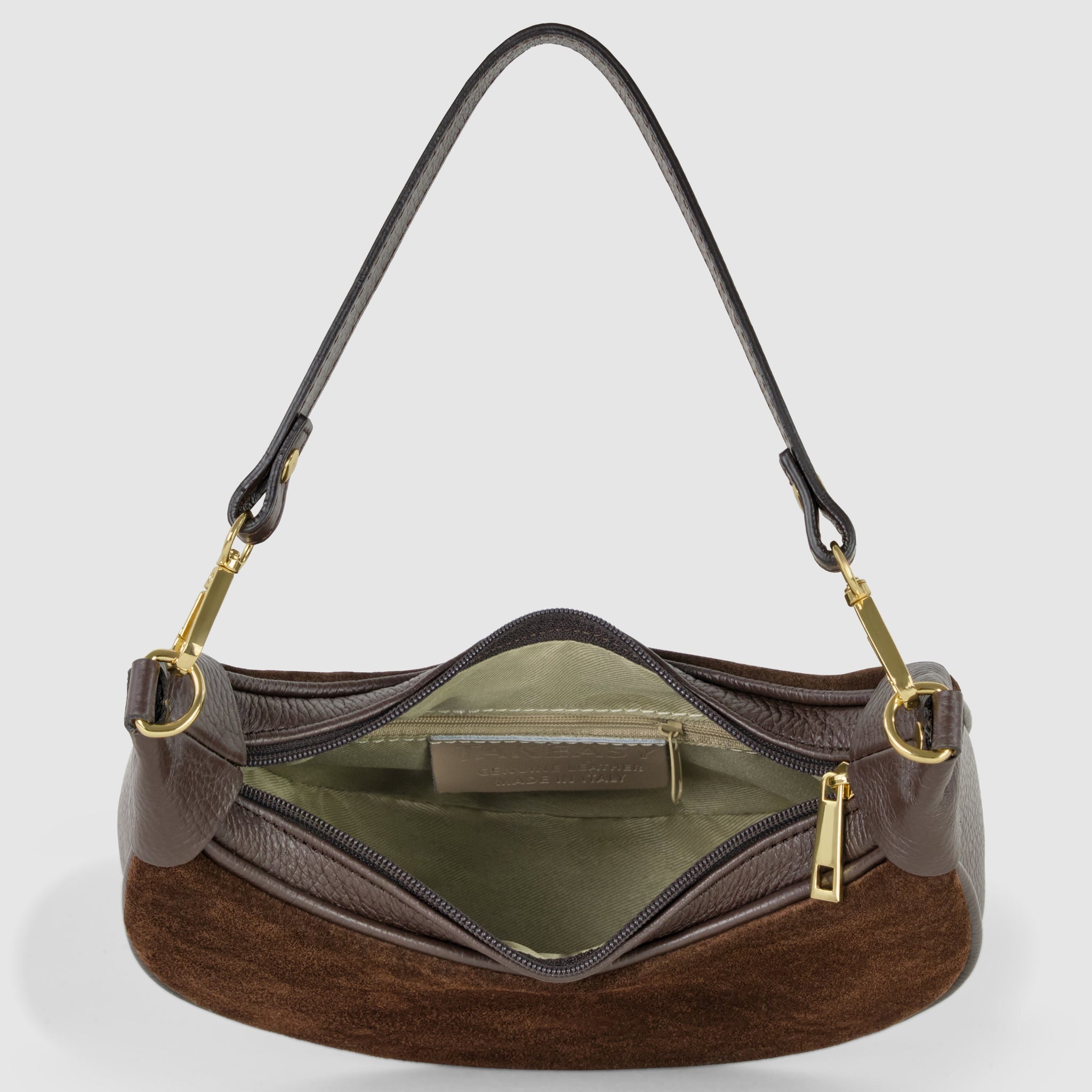Italian Genuine Suede & Calf Leather Shoulder Bag 222024 - TAKEASY - Flyclothing LLC