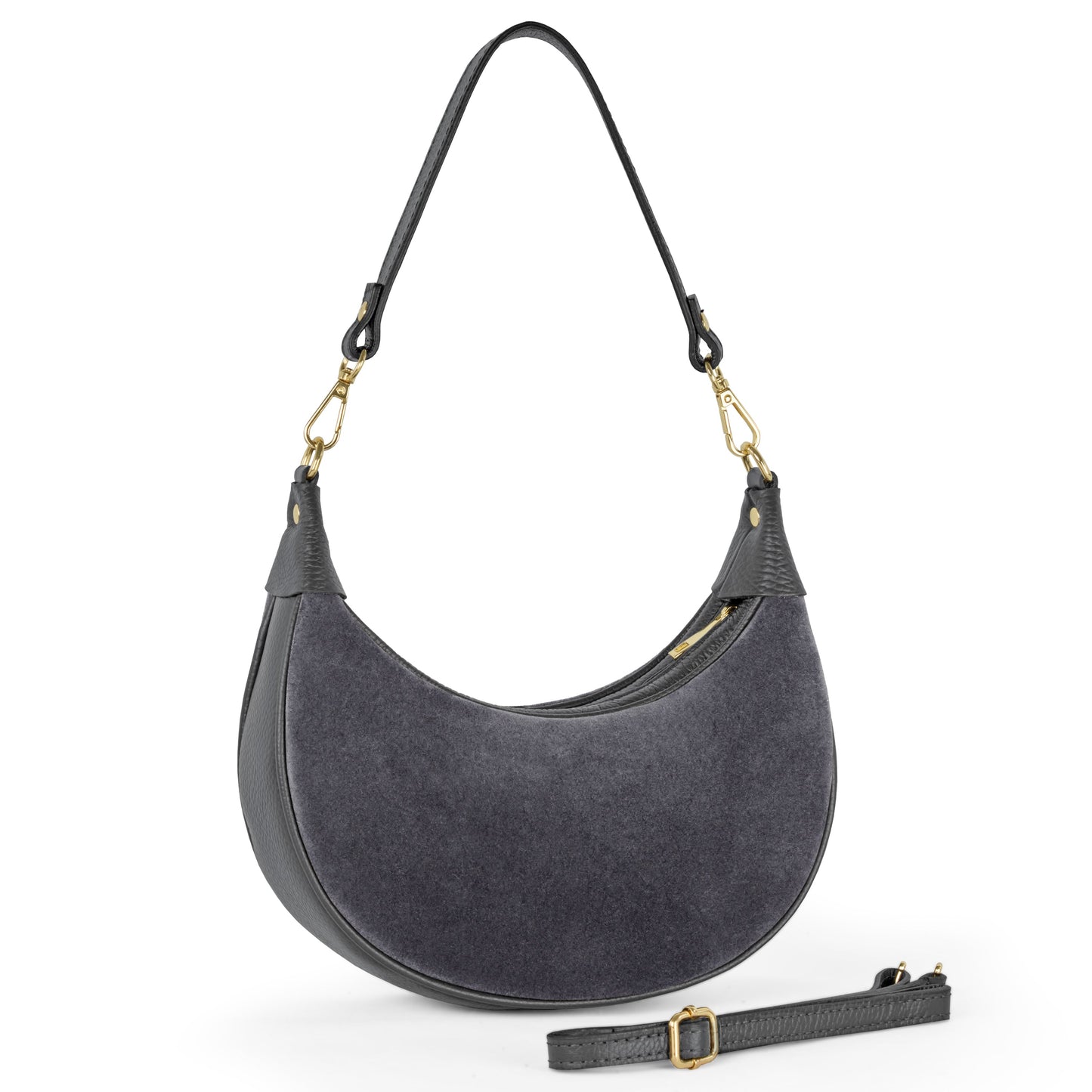 Italian Genuine Suede & Calf Leather Shoulder Bag 222024 - TAKEASY - Flyclothing LLC