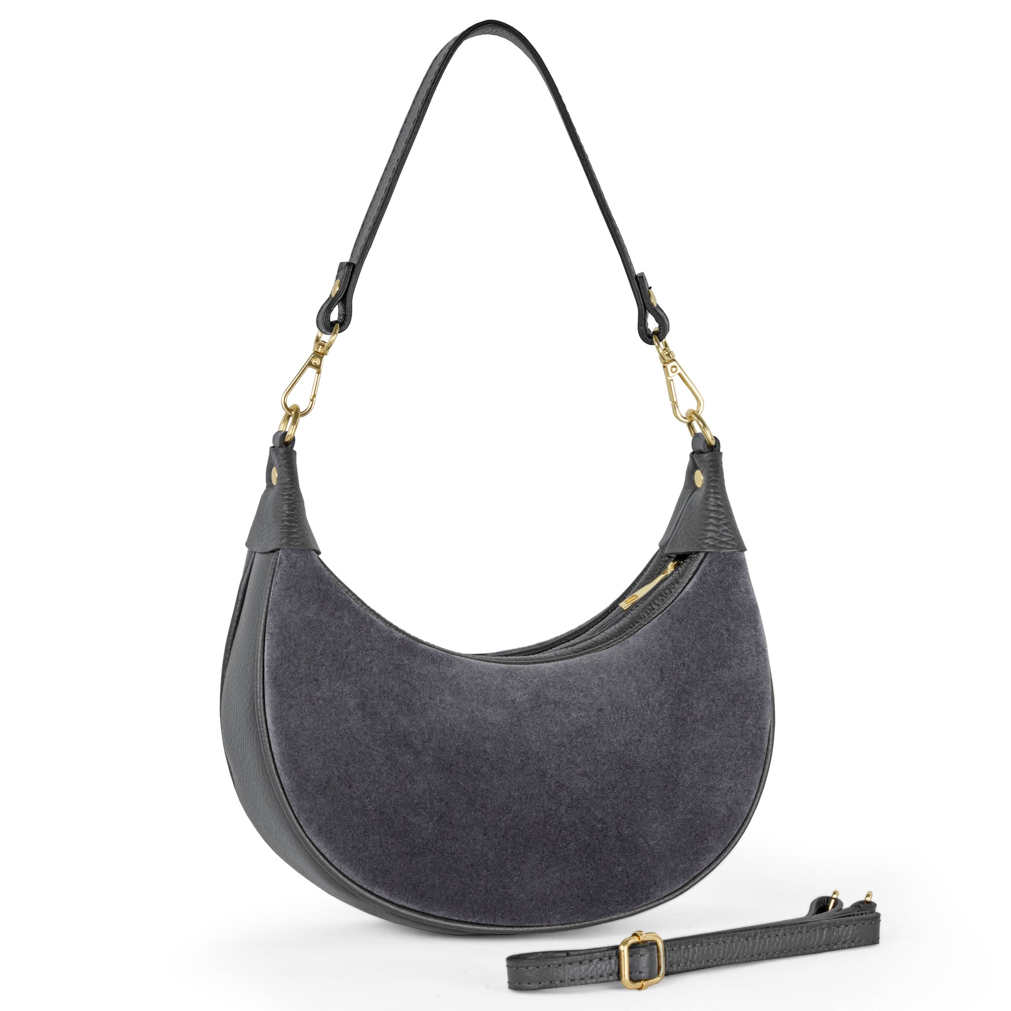 Italian Genuine Suede & Calf Leather Shoulder Bag 222024 - TAKEASY - Flyclothing LLC