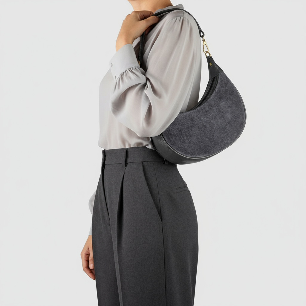 Italian Genuine Suede & Calf Leather Shoulder Bag 222024 - TAKEASY - Flyclothing LLC