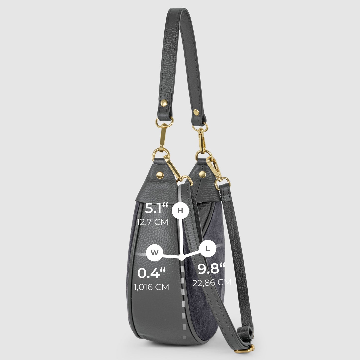 Italian Genuine Suede & Calf Leather Shoulder Bag 222024 - TAKEASY - Flyclothing LLC