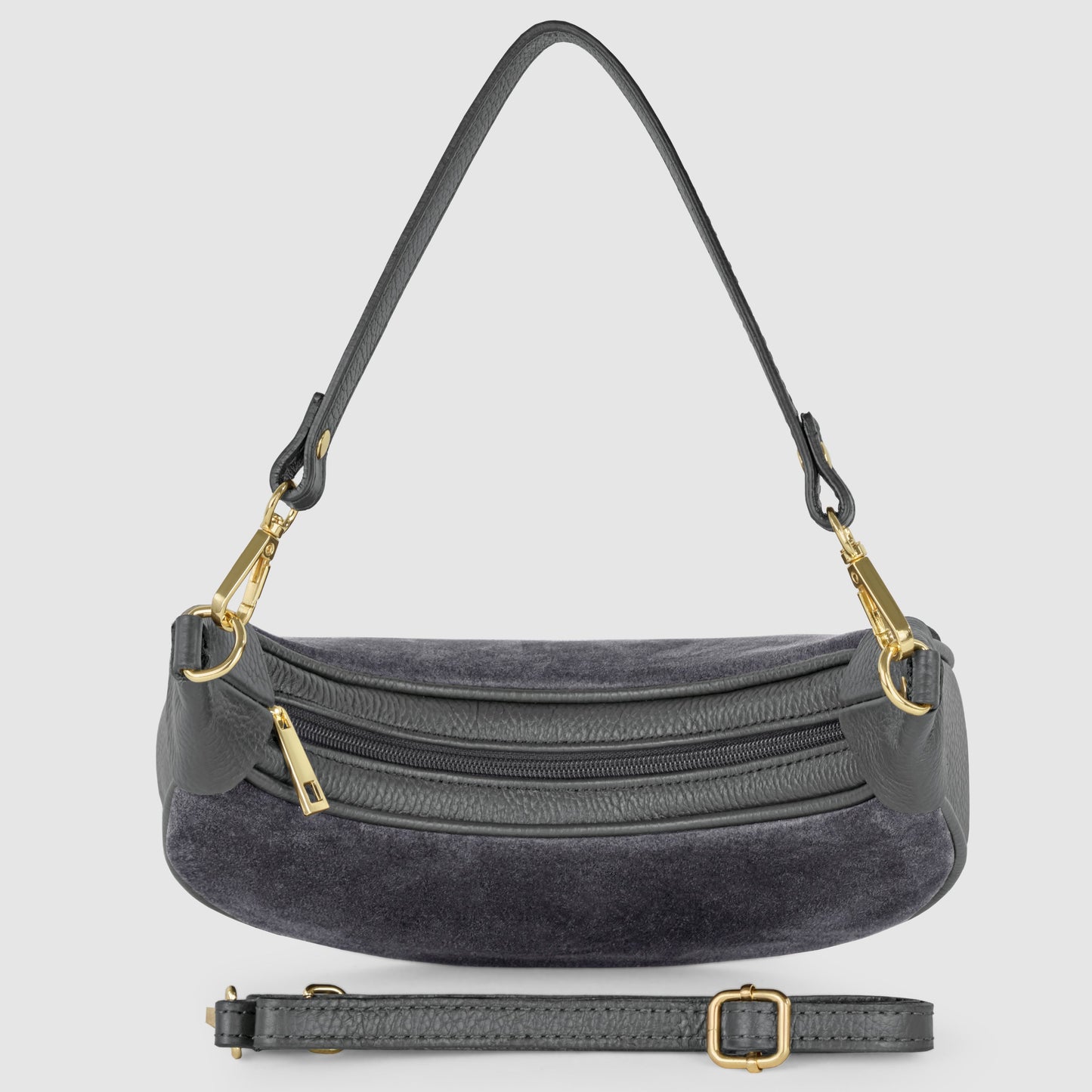 Italian Genuine Suede & Calf Leather Shoulder Bag 222024 - TAKEASY - Flyclothing LLC