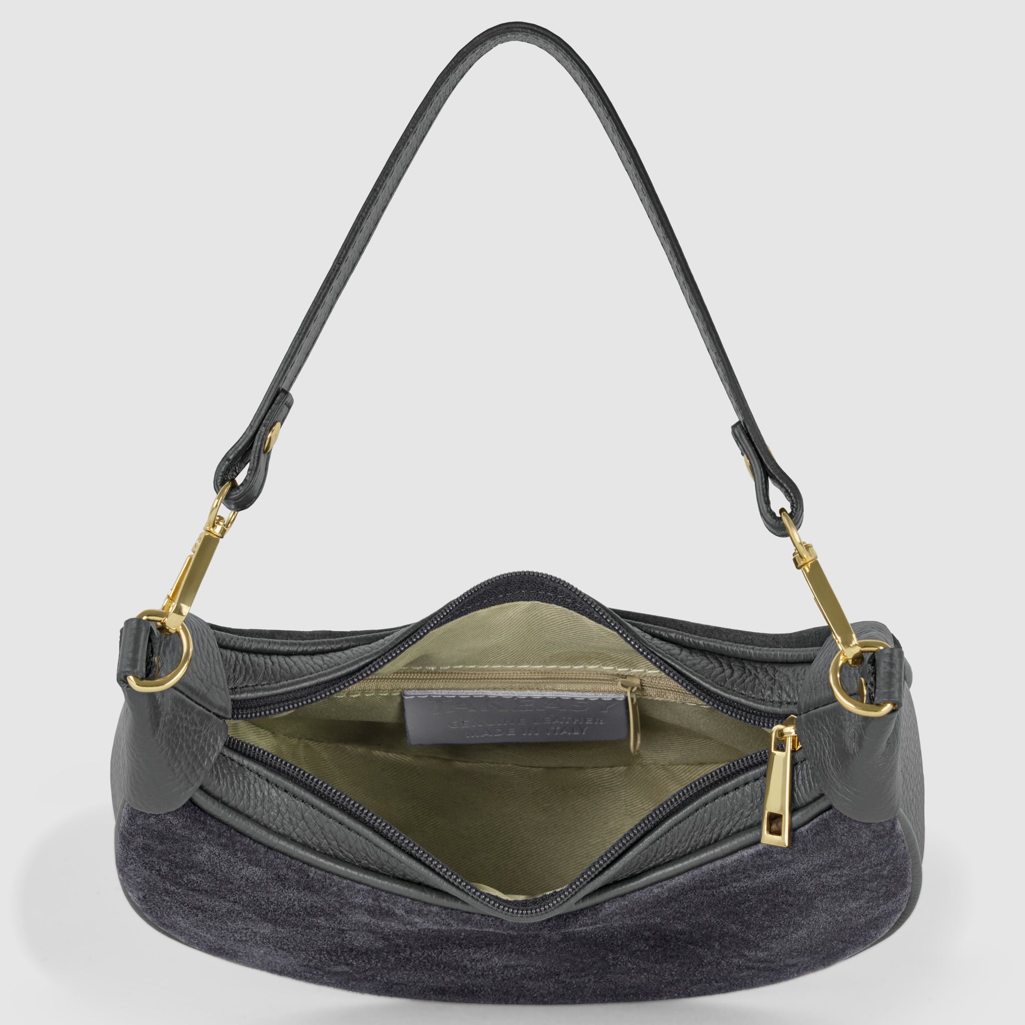 Italian Genuine Suede & Calf Leather Shoulder Bag 222024 - TAKEASY - Flyclothing LLC