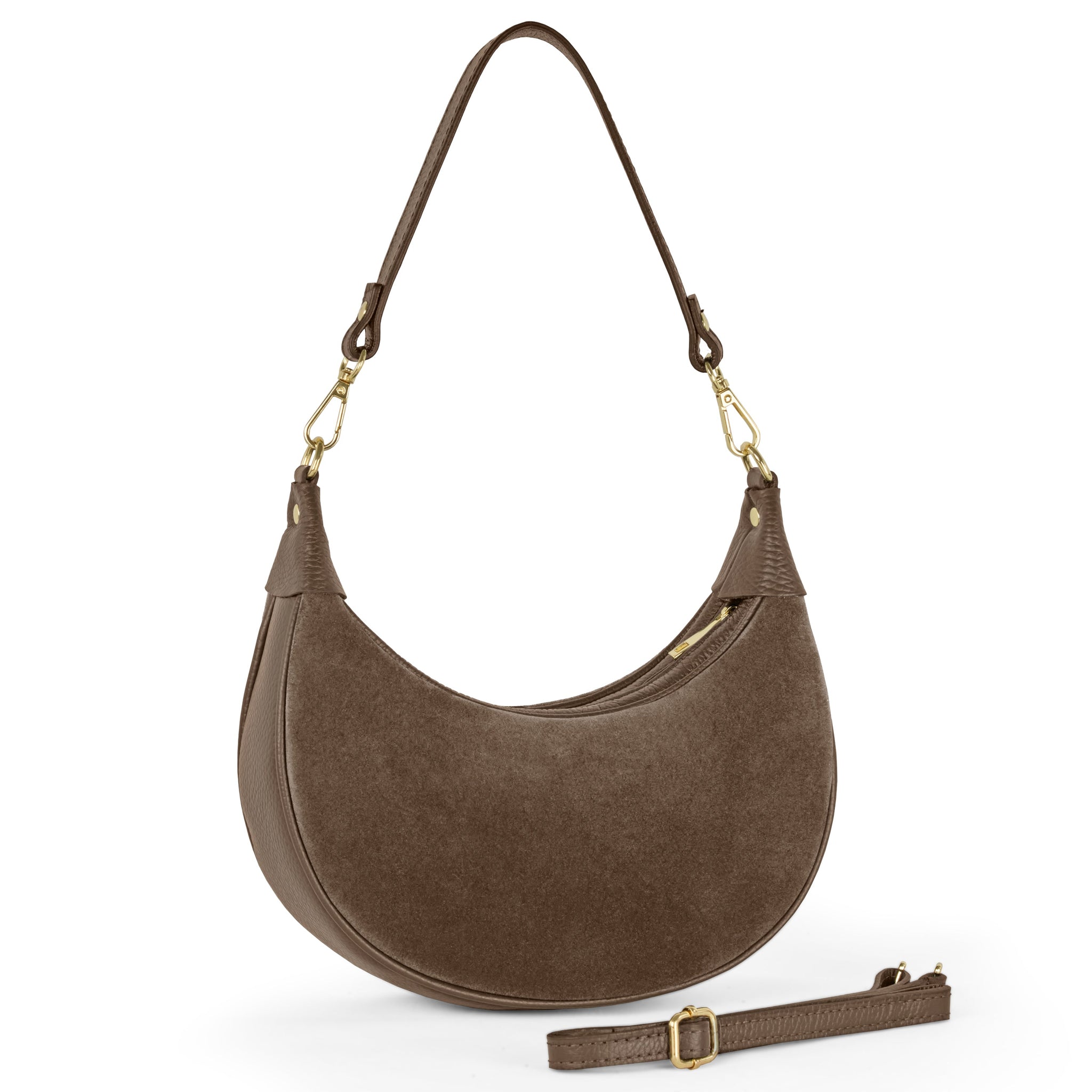 Italian Genuine Suede & Calf Leather Shoulder Bag 222024 - TAKEASY - Flyclothing LLC