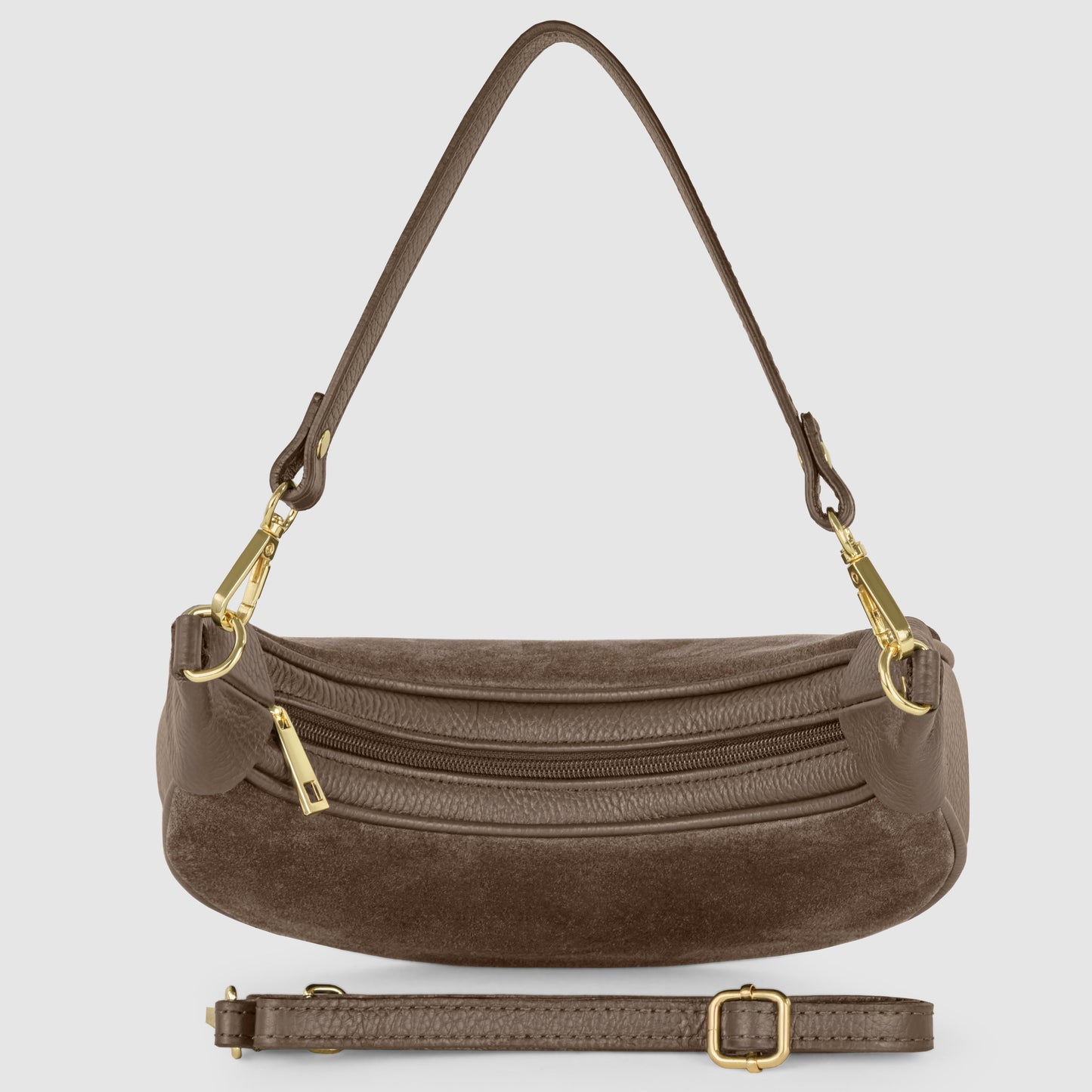 Italian Genuine Suede & Calf Leather Shoulder Bag 222024 - TAKEASY - Flyclothing LLC