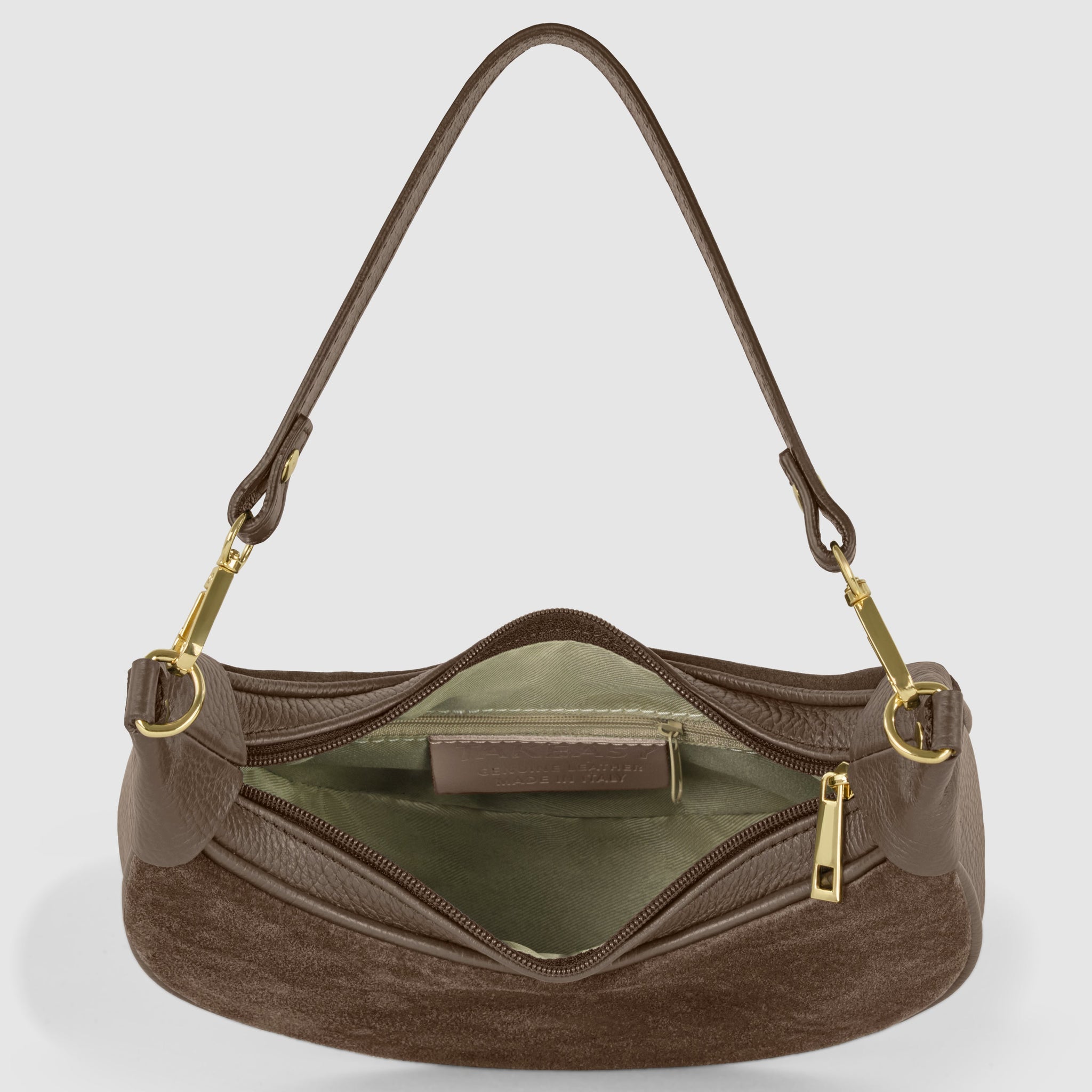 Italian Genuine Suede & Calf Leather Shoulder Bag 222024 - TAKEASY - Flyclothing LLC
