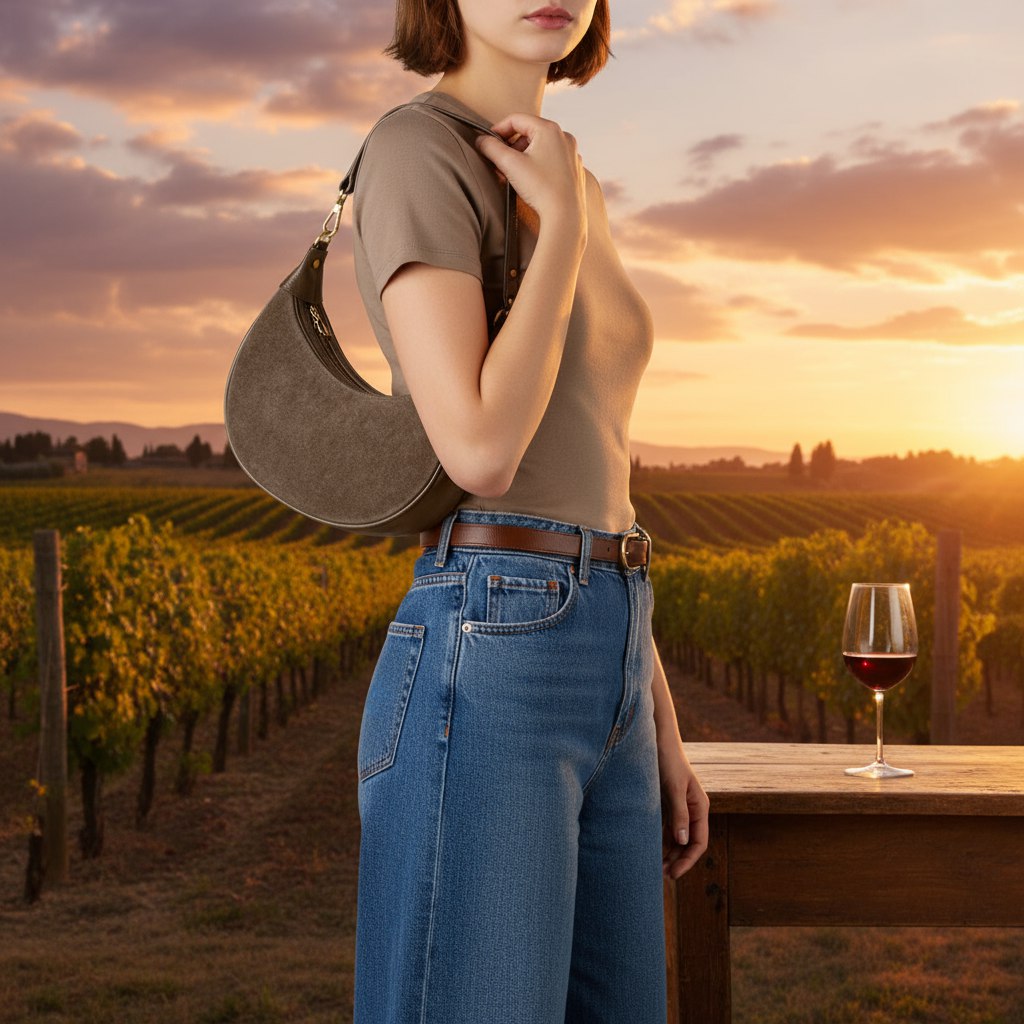 Italian Genuine Suede & Calf Leather Shoulder Bag 222024 - TAKEASY - Flyclothing LLC