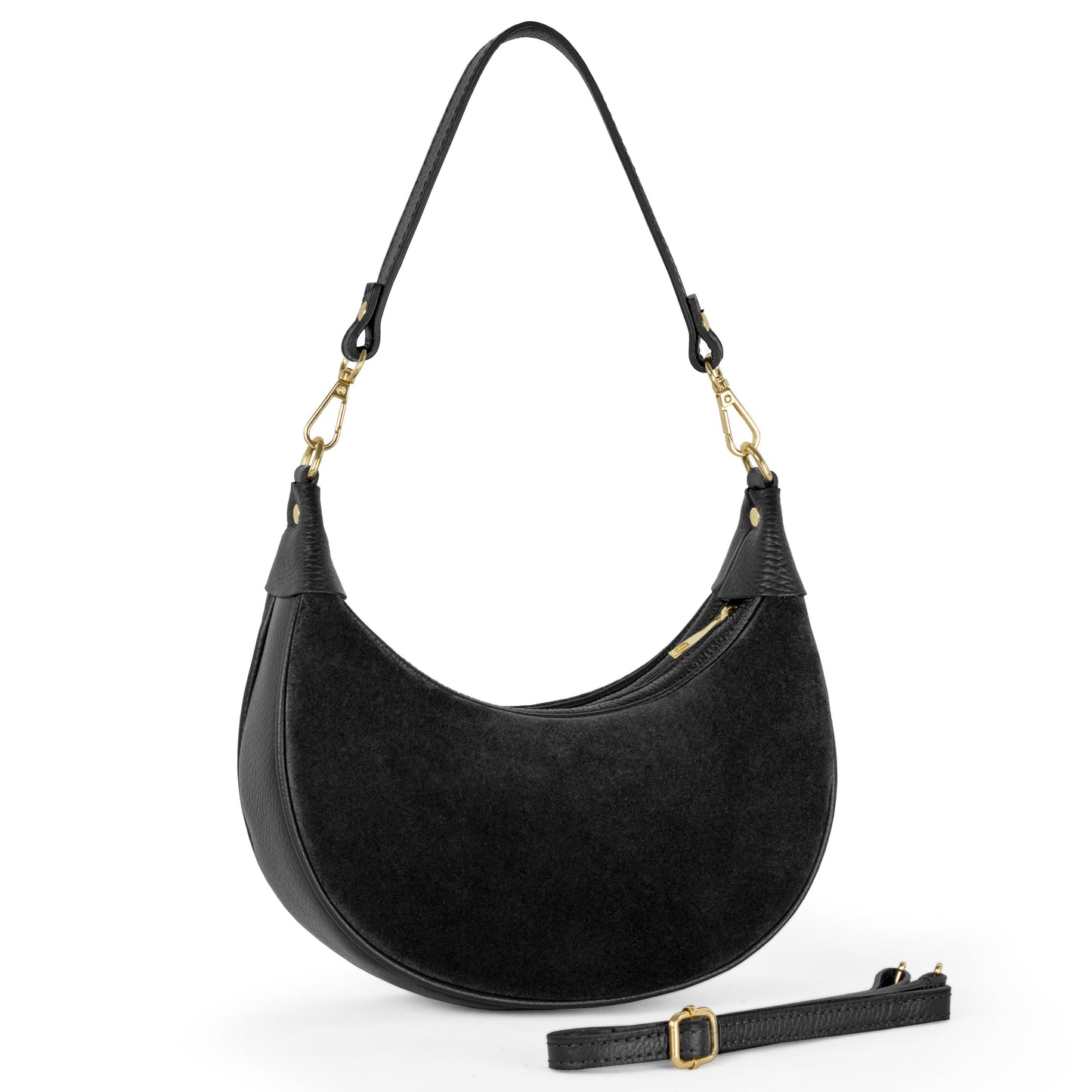 Italian Genuine Suede & Calf Leather Shoulder Bag 222024 - TAKEASY - Flyclothing LLC