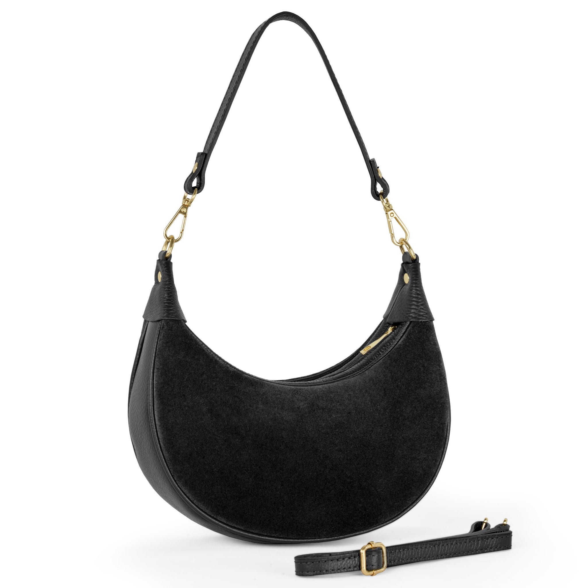 Italian Genuine Suede & Calf Leather Shoulder Bag 222024 - TAKEASY - Flyclothing LLC