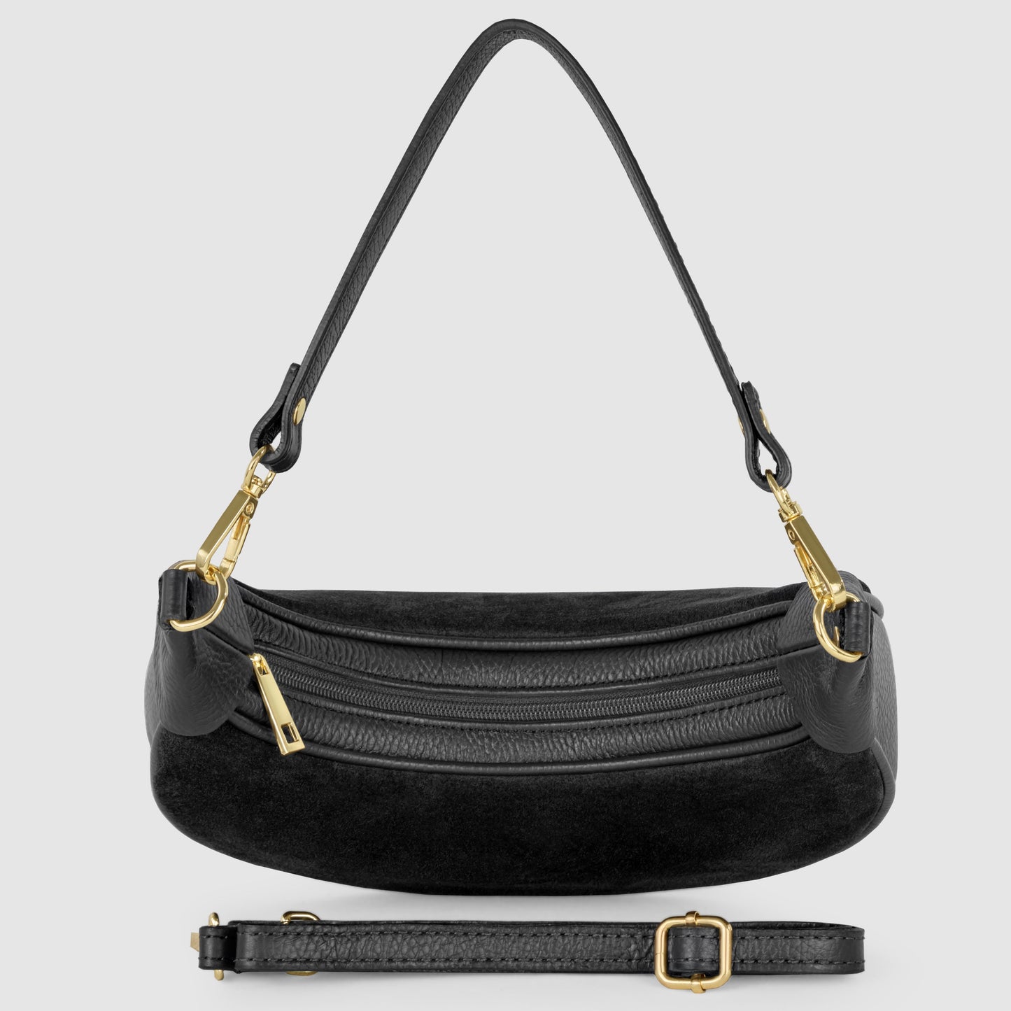 Italian Genuine Suede & Calf Leather Shoulder Bag 222024 - TAKEASY - Flyclothing LLC