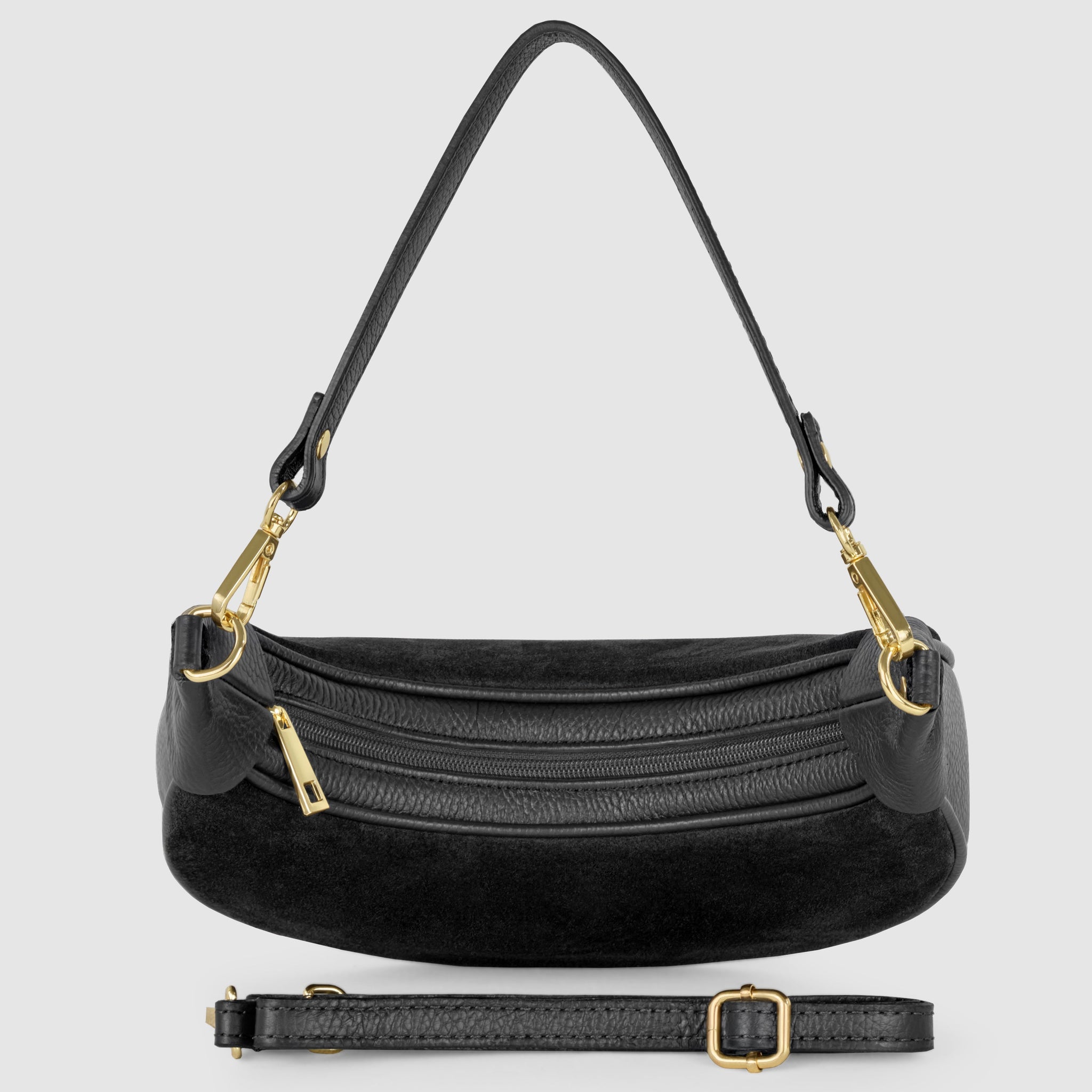 Italian Genuine Suede & Calf Leather Shoulder Bag 222024 - TAKEASY - Flyclothing LLC