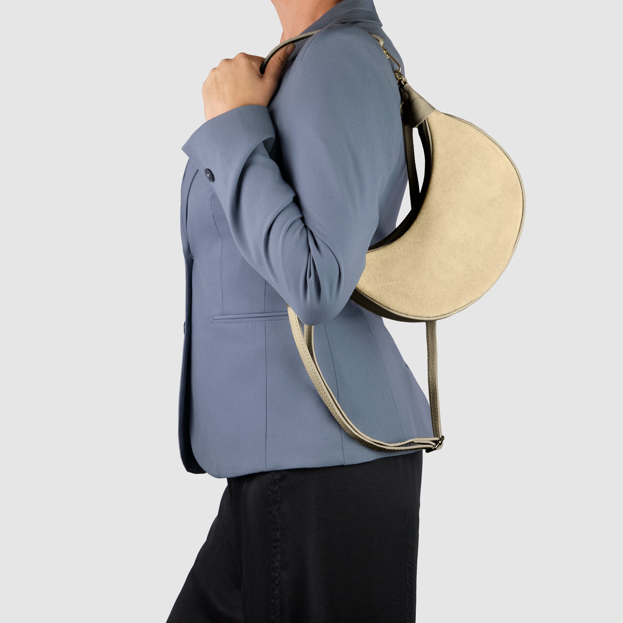 Italian Genuine Suede & Calf Leather Shoulder Bag 222024 - TAKEASY - Flyclothing LLC
