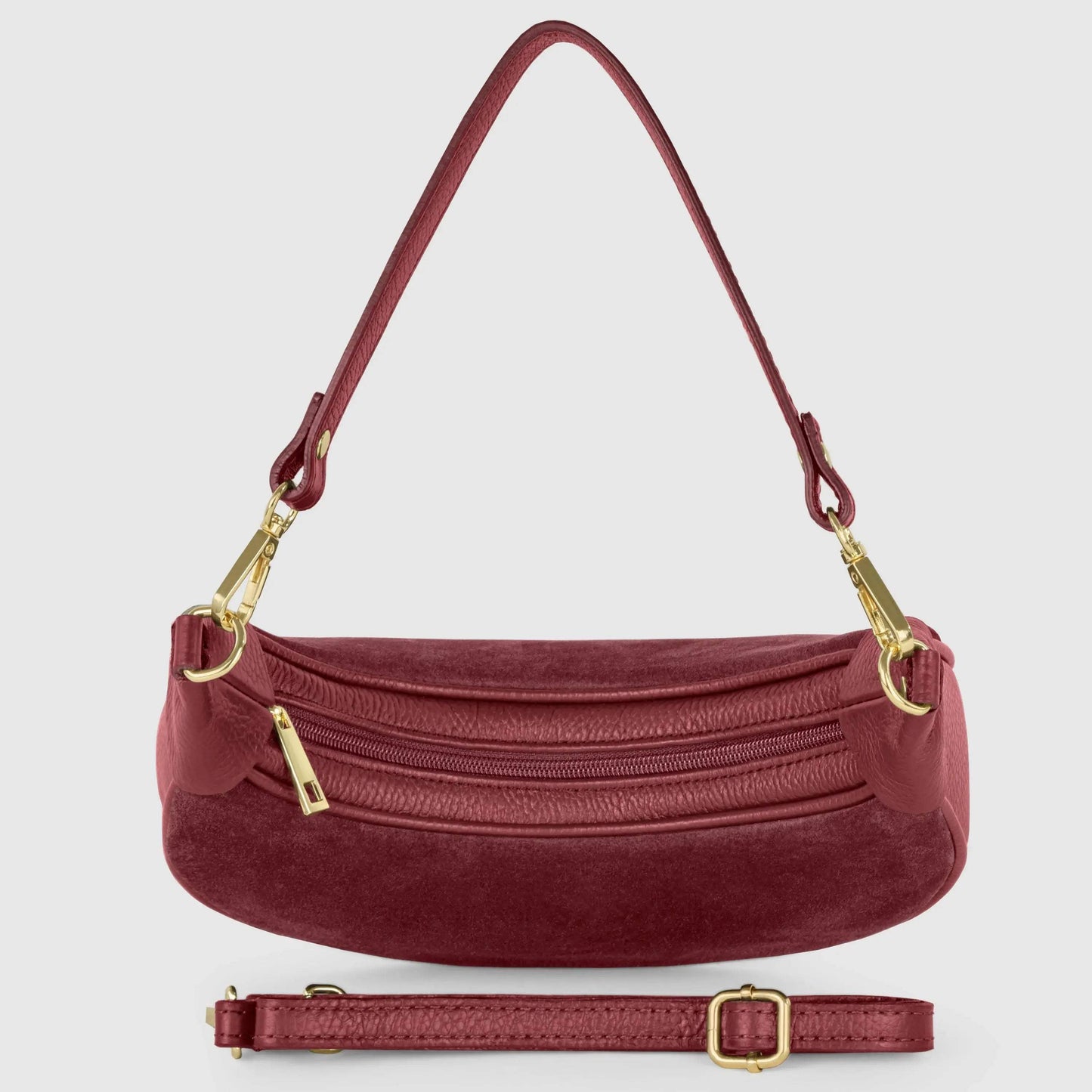 Italian Genuine Suede & Calf Leather Shoulder Bag 222024
