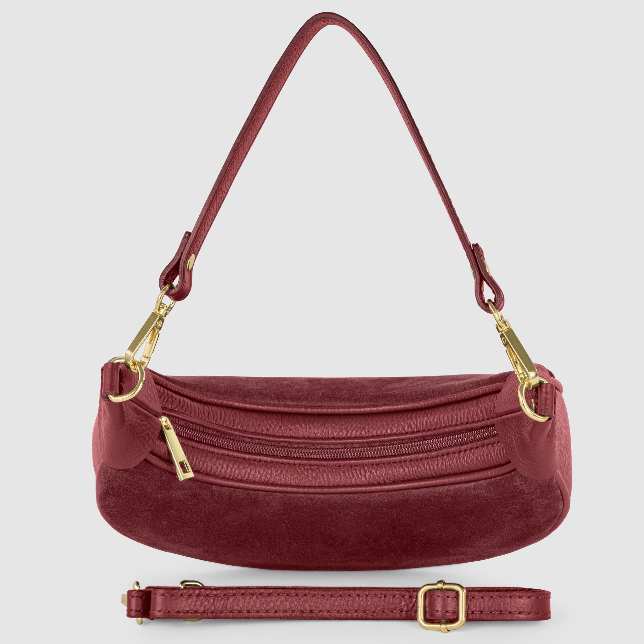 Italian Genuine Suede & Calf Leather Shoulder Bag 222024 - TAKEASY - Flyclothing LLC