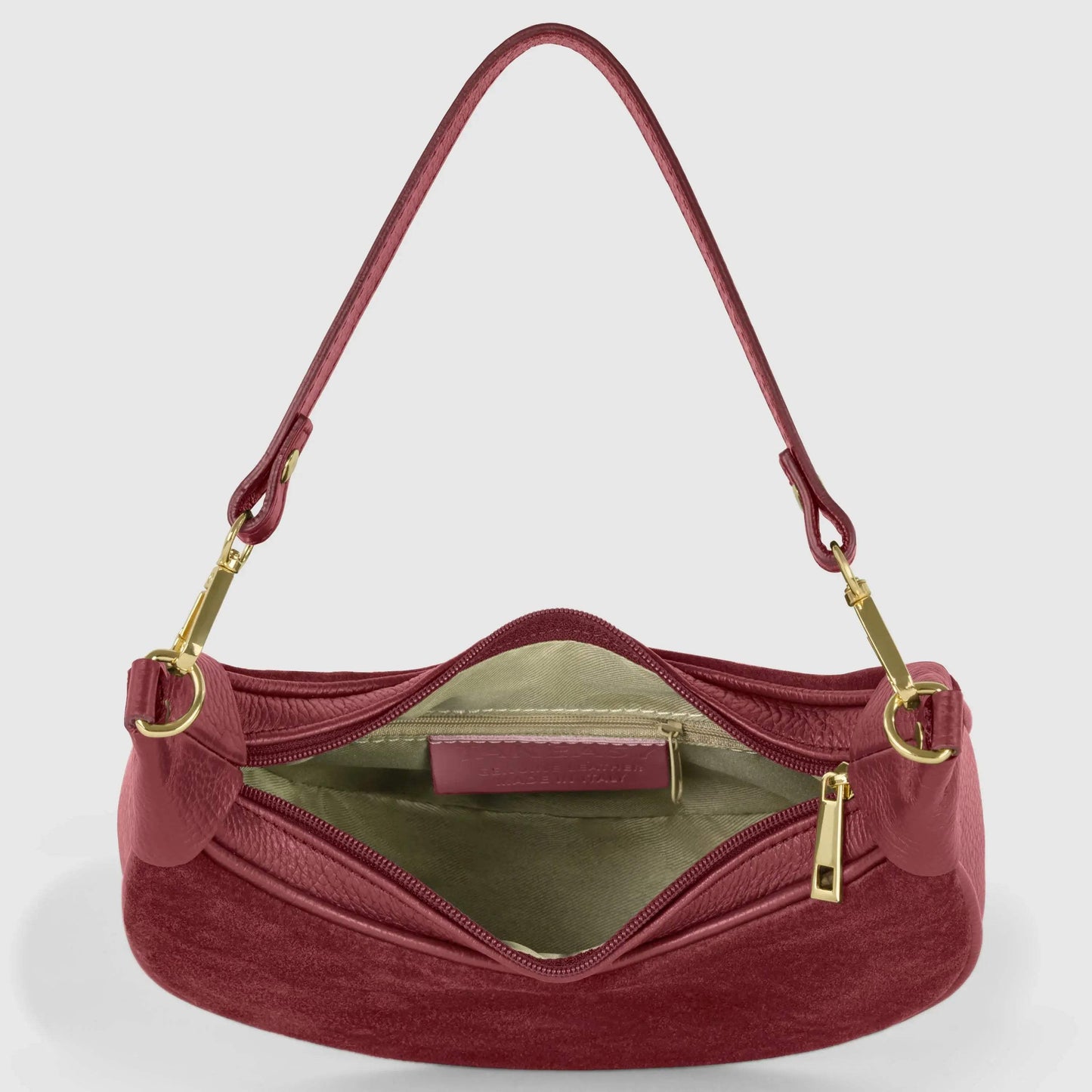 Italian Genuine Suede & Calf Leather Shoulder Bag 222024