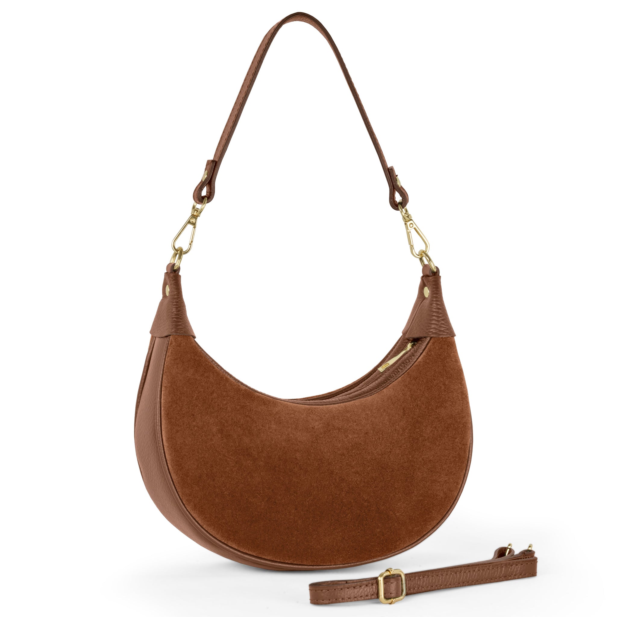 Italian Genuine Suede & Calf Leather Shoulder Bag 222024 - TAKEASY - Flyclothing LLC