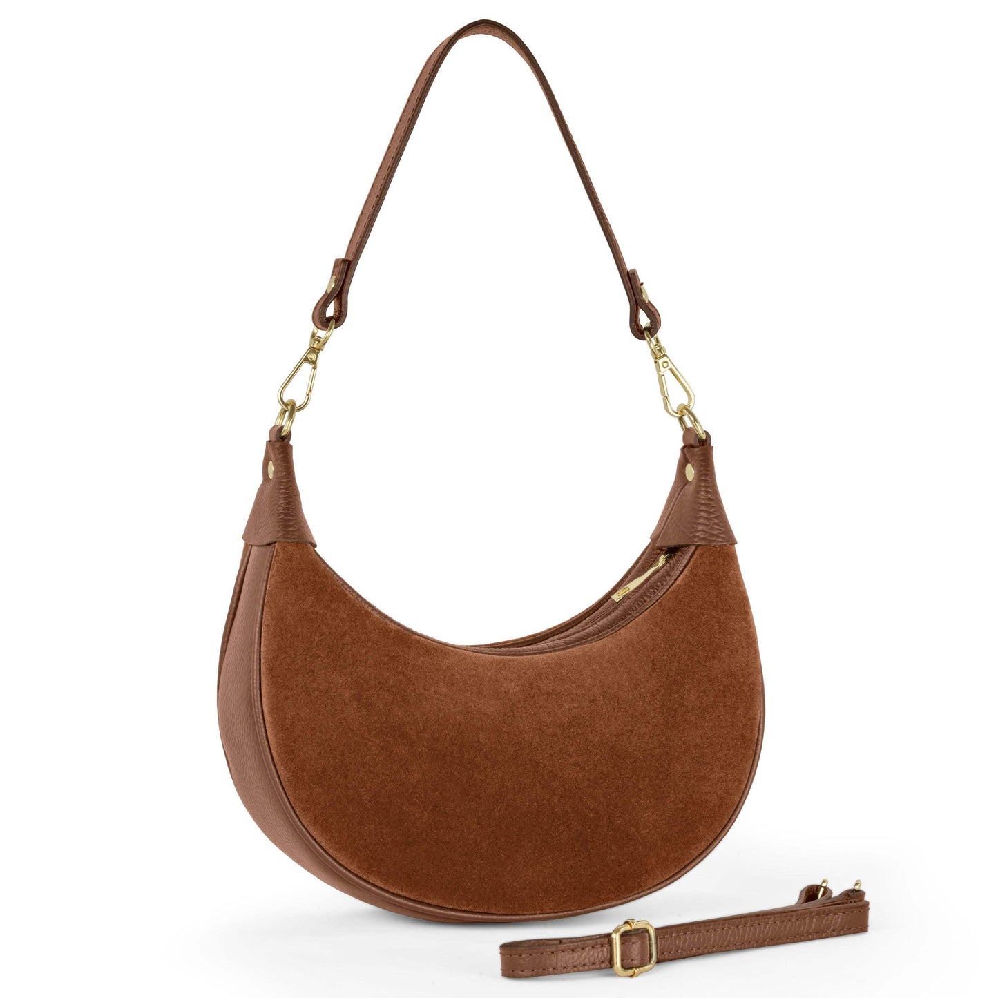 Italian Genuine Suede & Calf Leather Shoulder Bag 222024