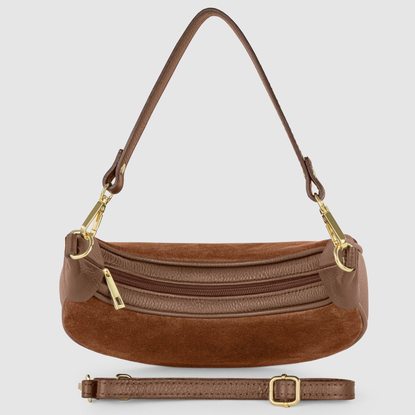 Italian Genuine Suede & Calf Leather Shoulder Bag 222024 - TAKEASY - Flyclothing LLC