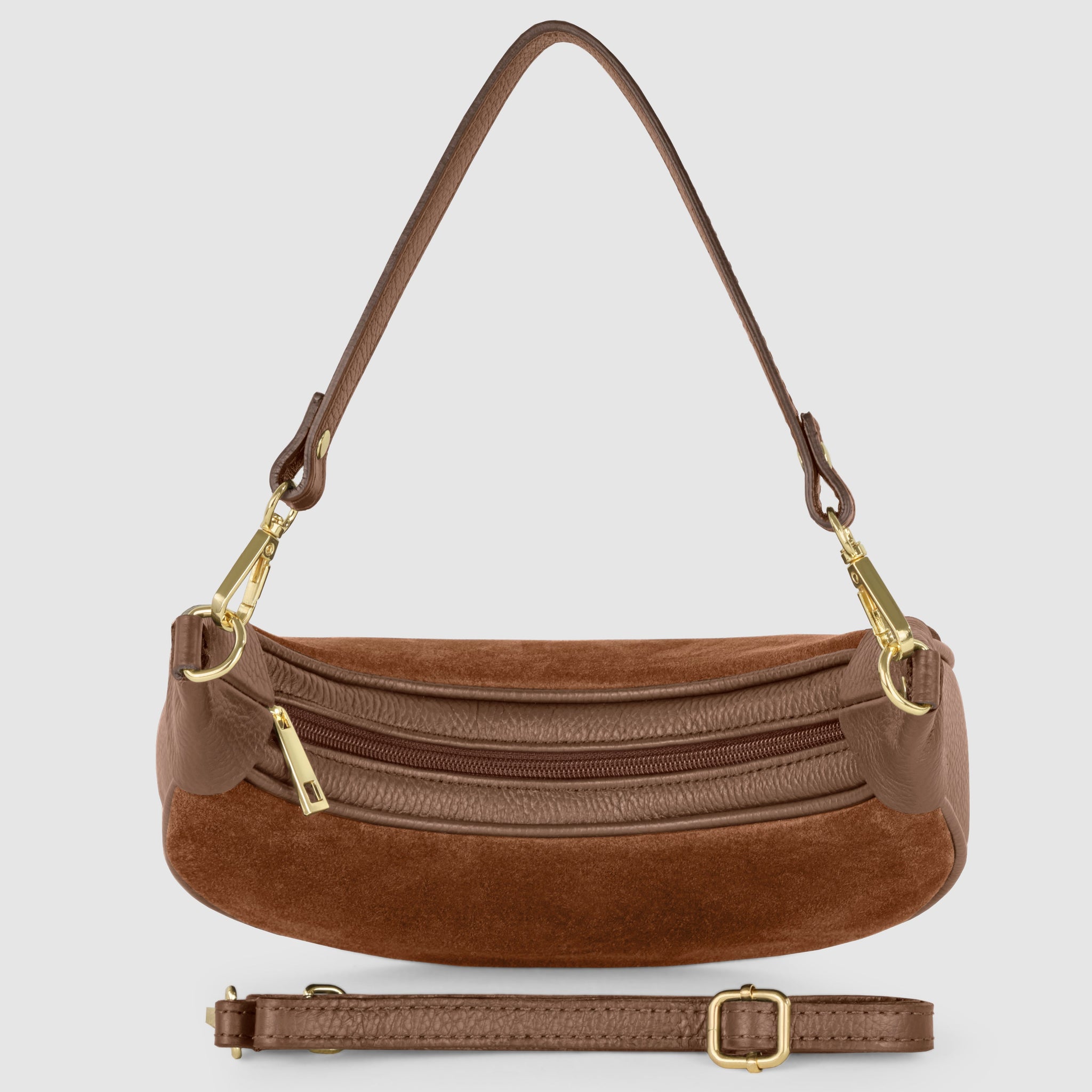 Italian Genuine Suede & Calf Leather Shoulder Bag 222024 - TAKEASY - Flyclothing LLC