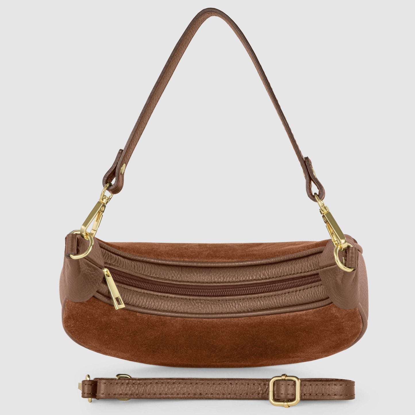 Italian Genuine Suede & Calf Leather Shoulder Bag 222024