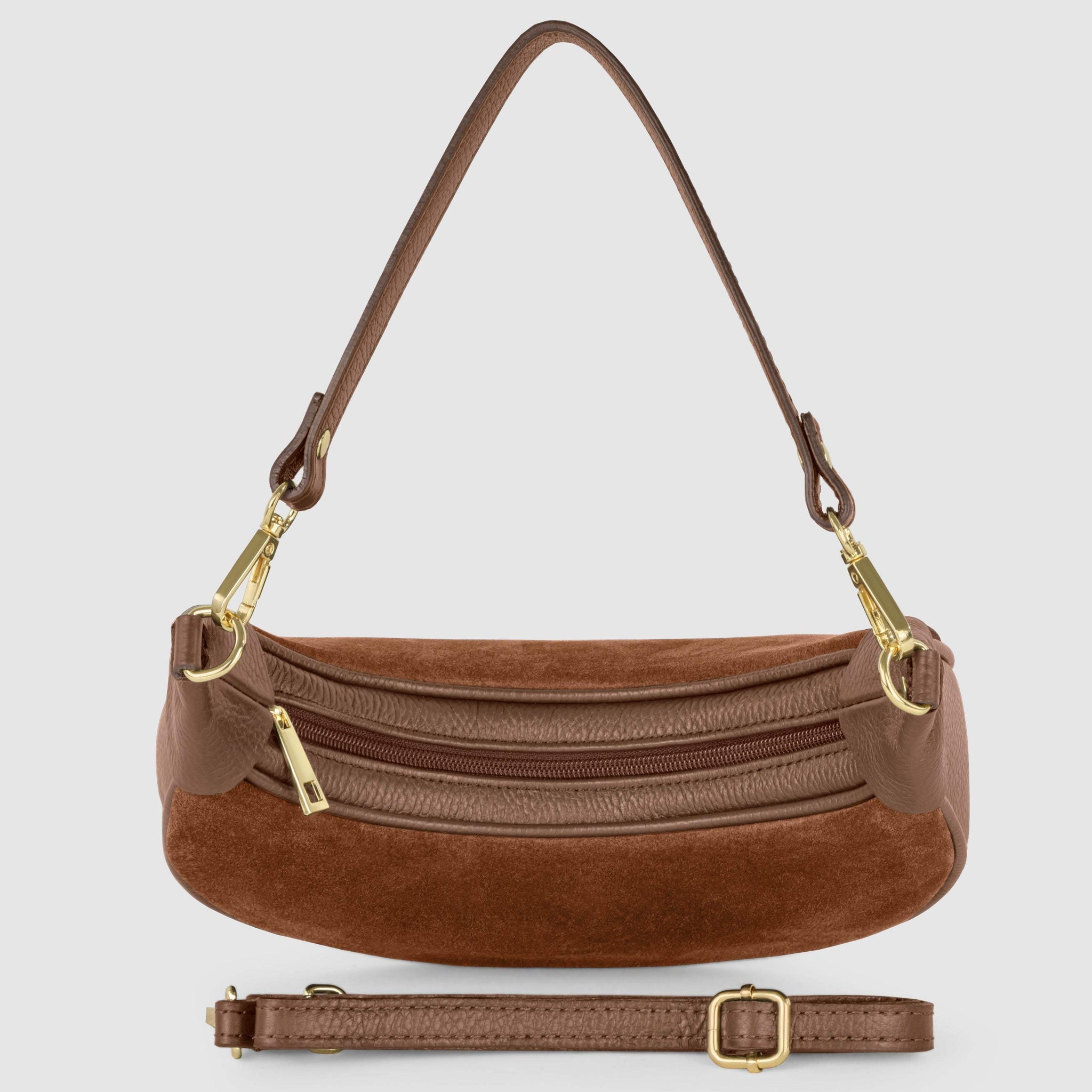 Italian Genuine Suede & Calf Leather Shoulder Bag 222024
