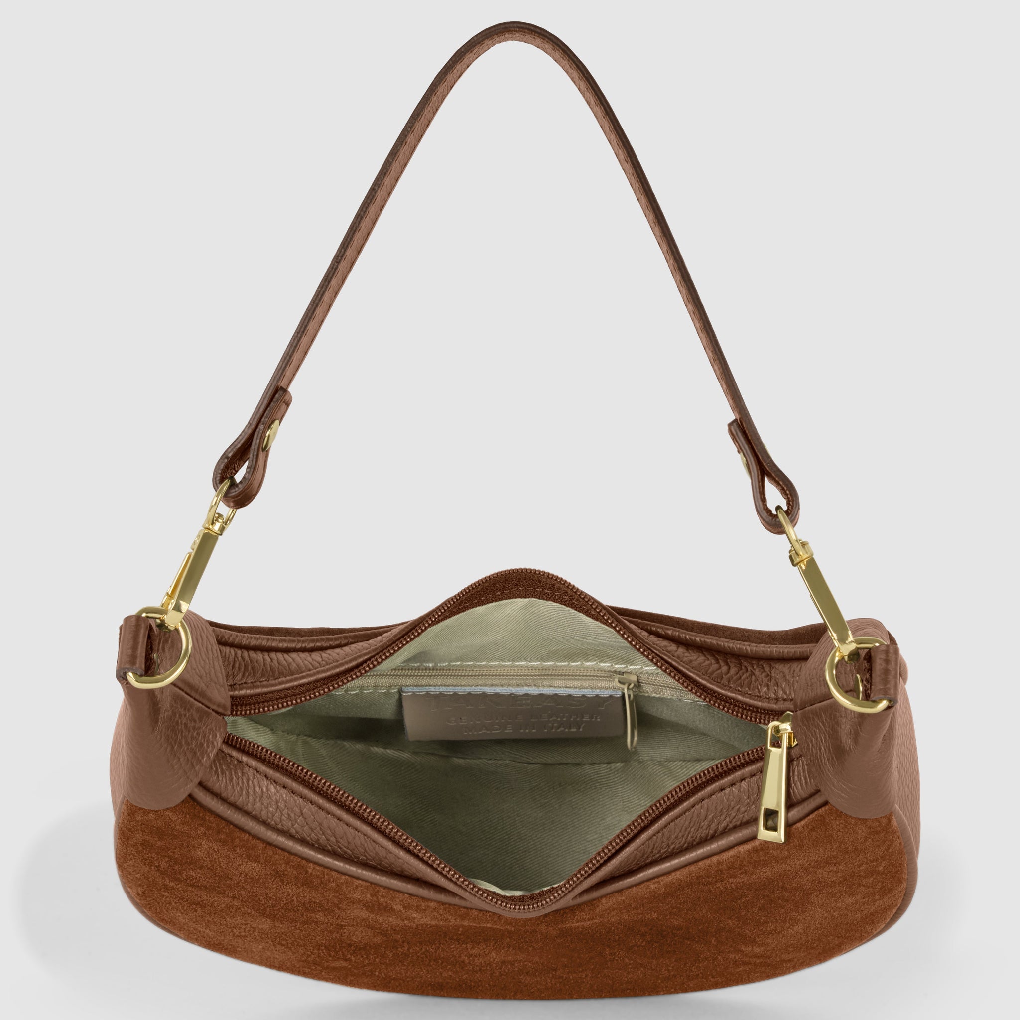 Italian Genuine Suede & Calf Leather Shoulder Bag 222024 - TAKEASY - Flyclothing LLC