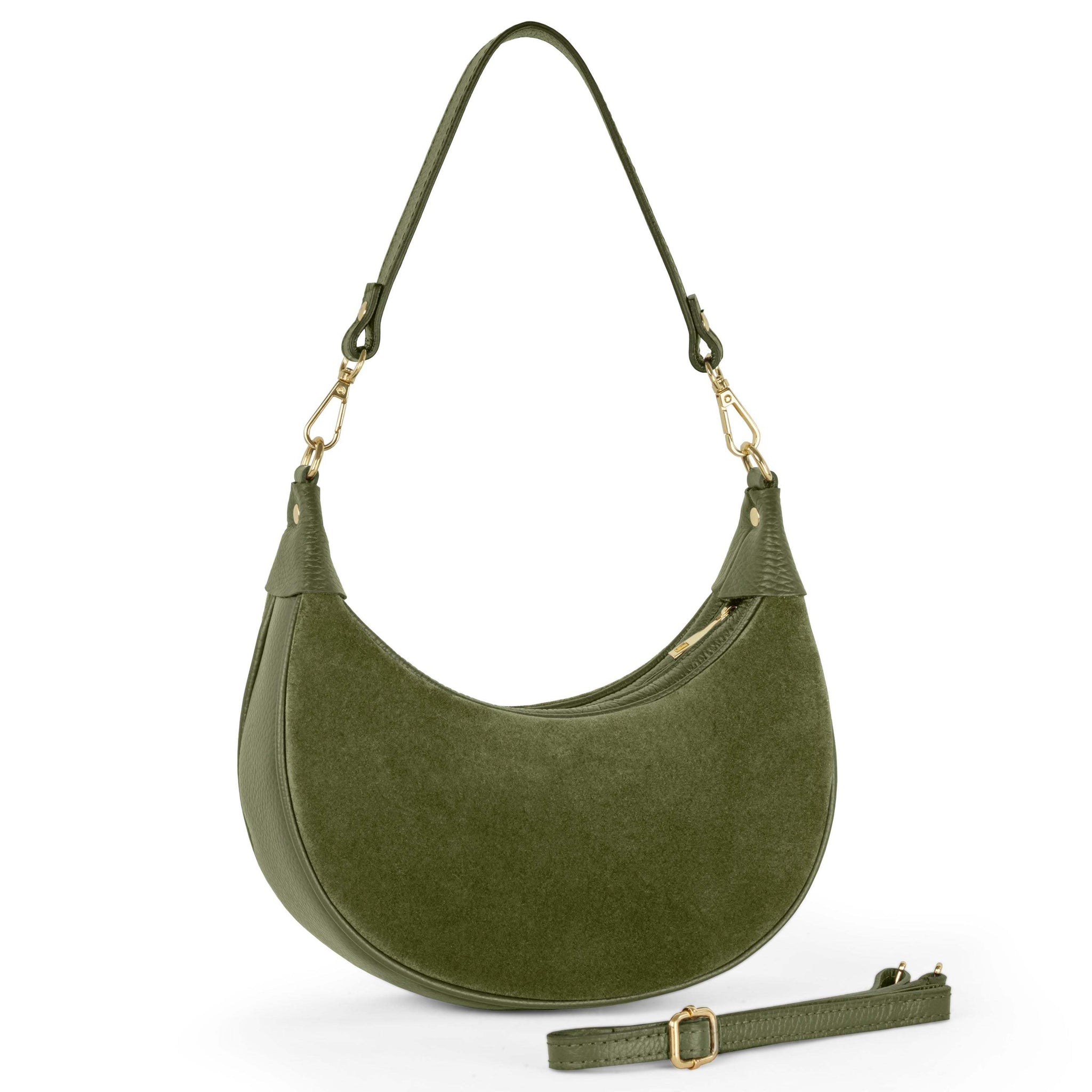 Italian Genuine Suede & Calf Leather Shoulder Bag 222024