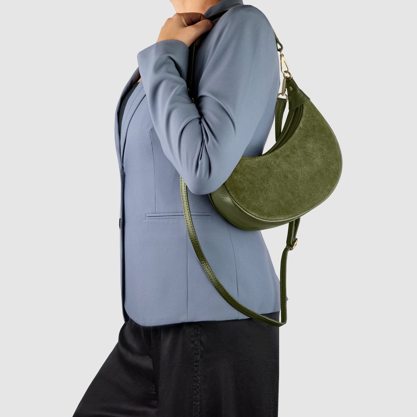 Italian Genuine Suede & Calf Leather Shoulder Bag 222024 - TAKEASY - Flyclothing LLC