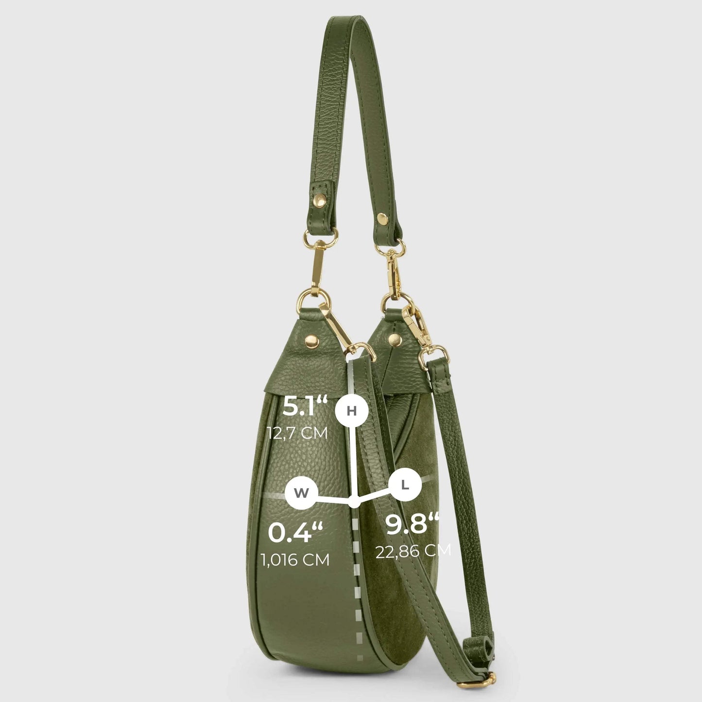 Italian Genuine Suede & Calf Leather Shoulder Bag 222024