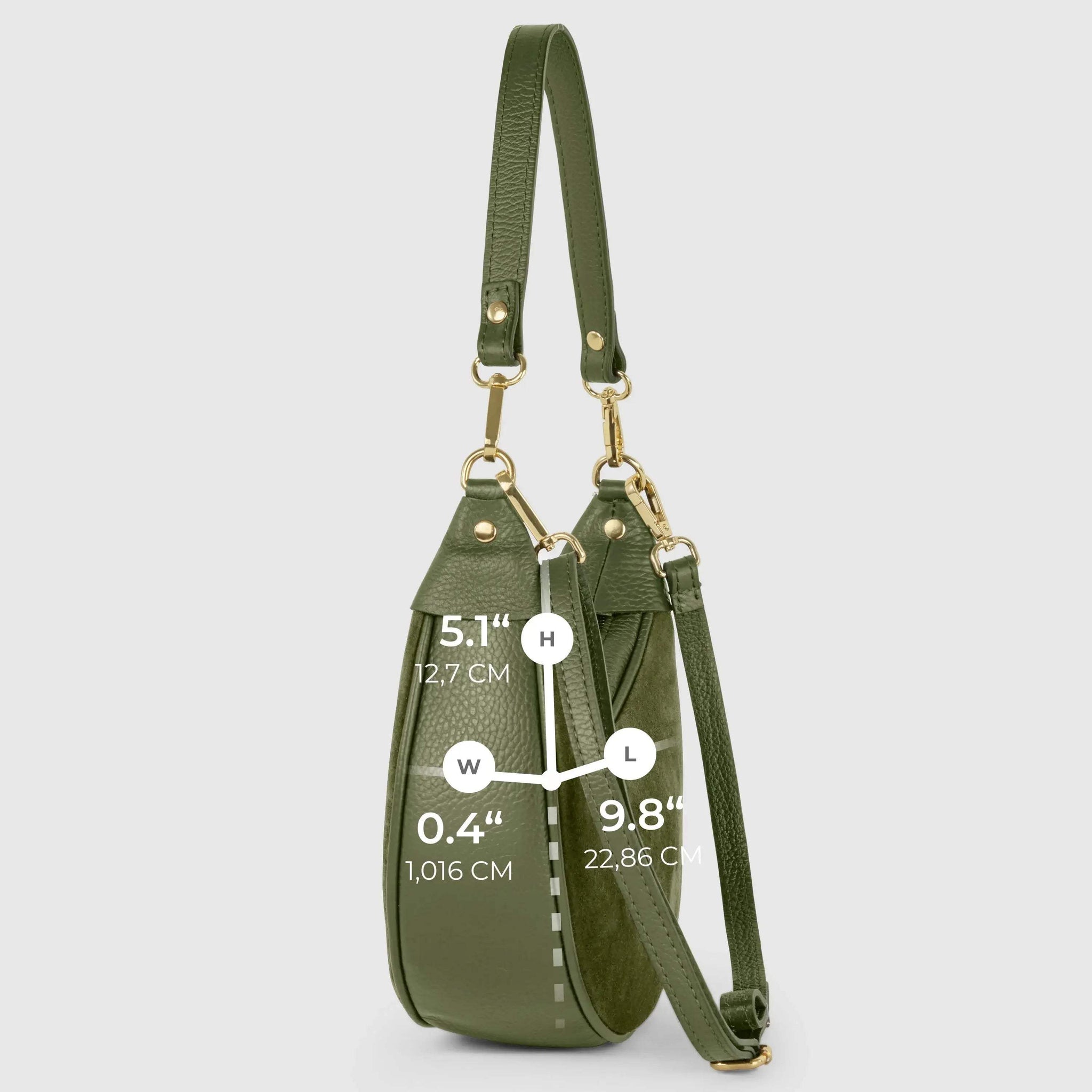 Italian Genuine Suede & Calf Leather Shoulder Bag 222024