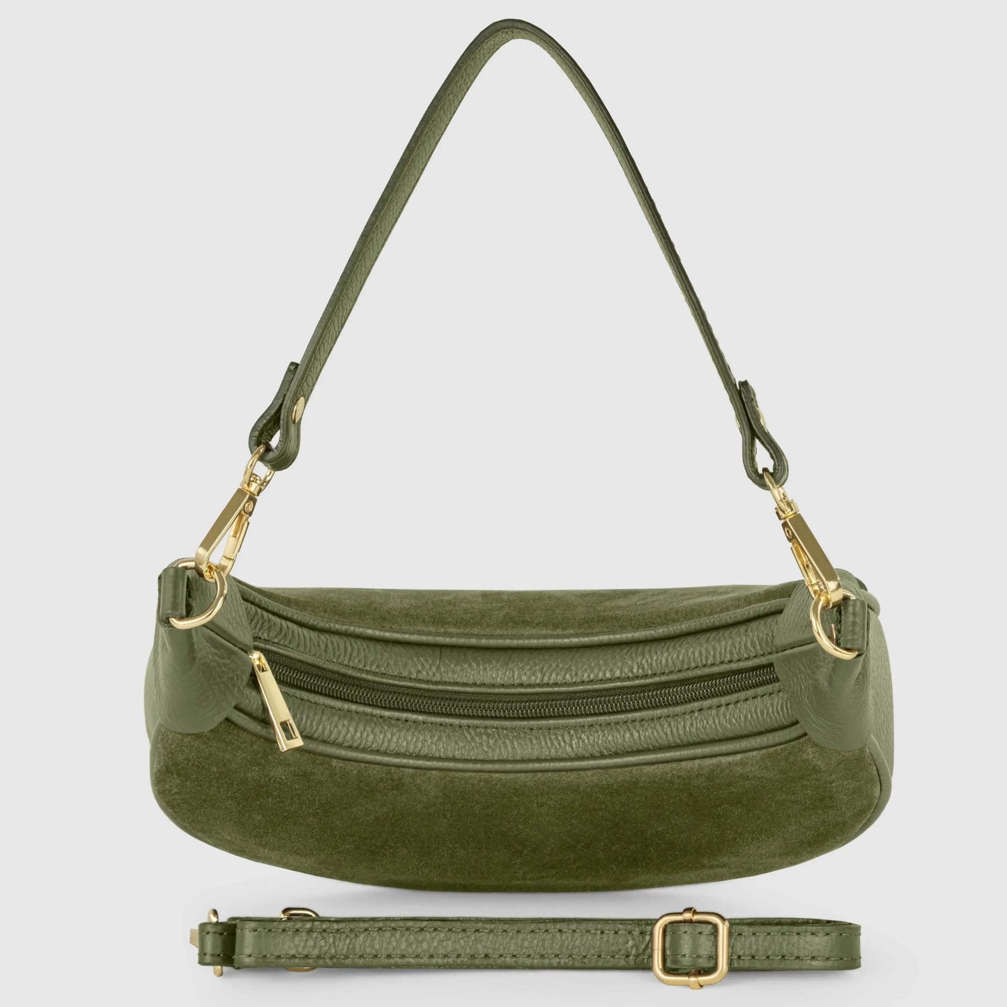 Italian Genuine Suede & Calf Leather Shoulder Bag 222024