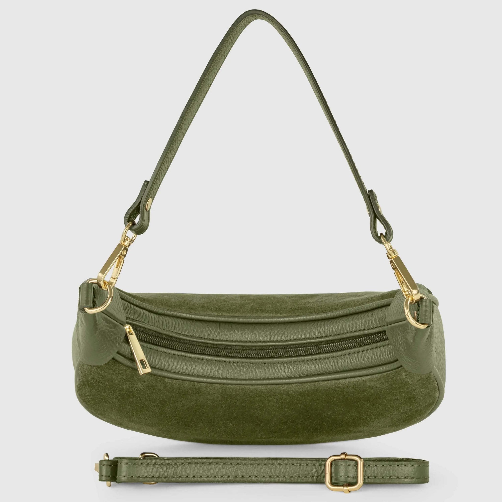 Italian Genuine Suede & Calf Leather Shoulder Bag 222024