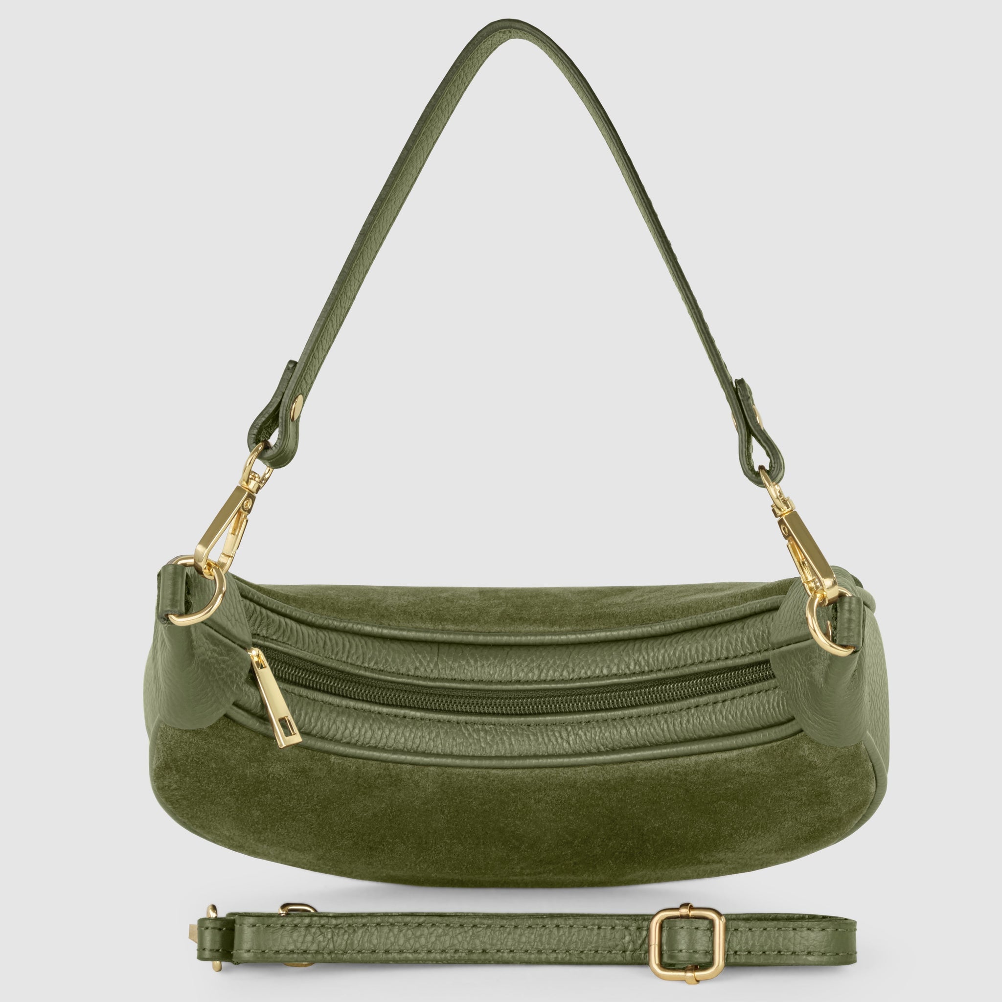 Italian Genuine Suede & Calf Leather Shoulder Bag 222024 - TAKEASY - Flyclothing LLC