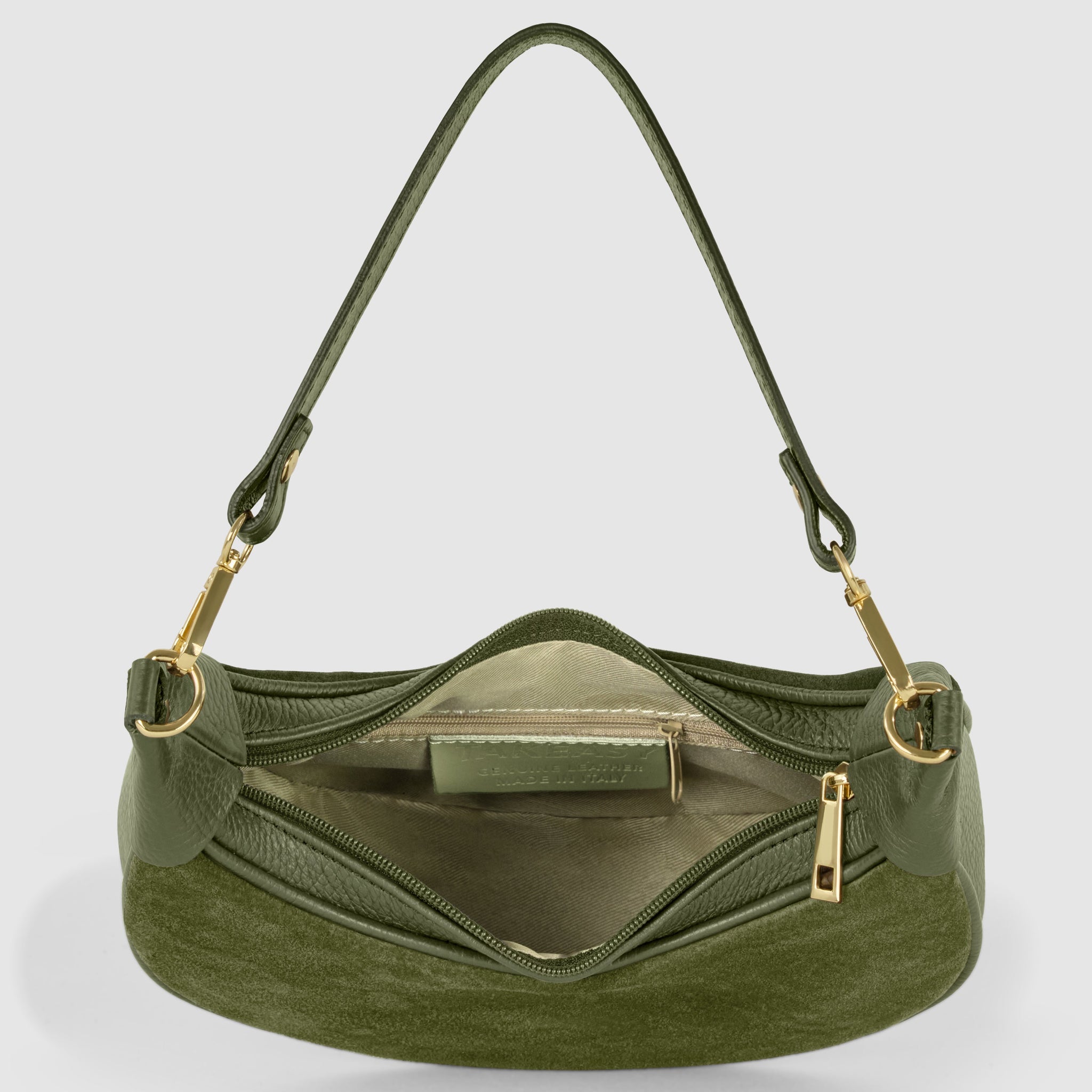 Italian Genuine Suede & Calf Leather Shoulder Bag 222024 - TAKEASY - Flyclothing LLC