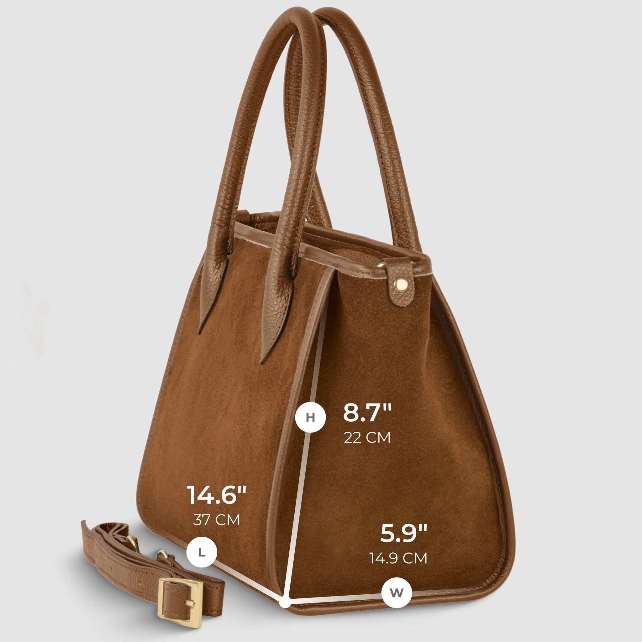 Italian Genuine Suede & Full-Grain Leather Top-Handle Bag | Alba - TAKEASY - Flyclothing LLC