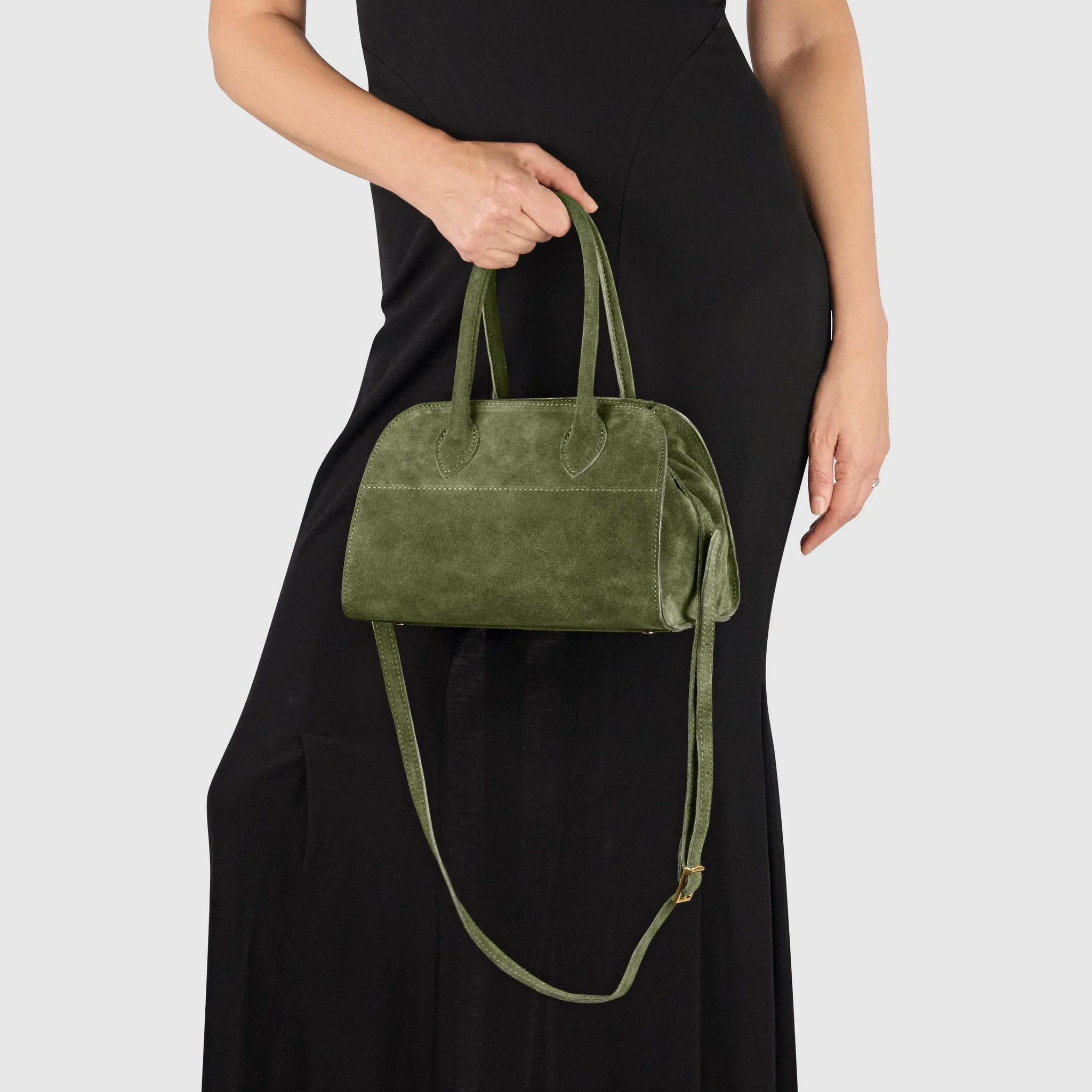 Suede Leather Top-Handle Bag - TAKEASY - Flyclothing LLC