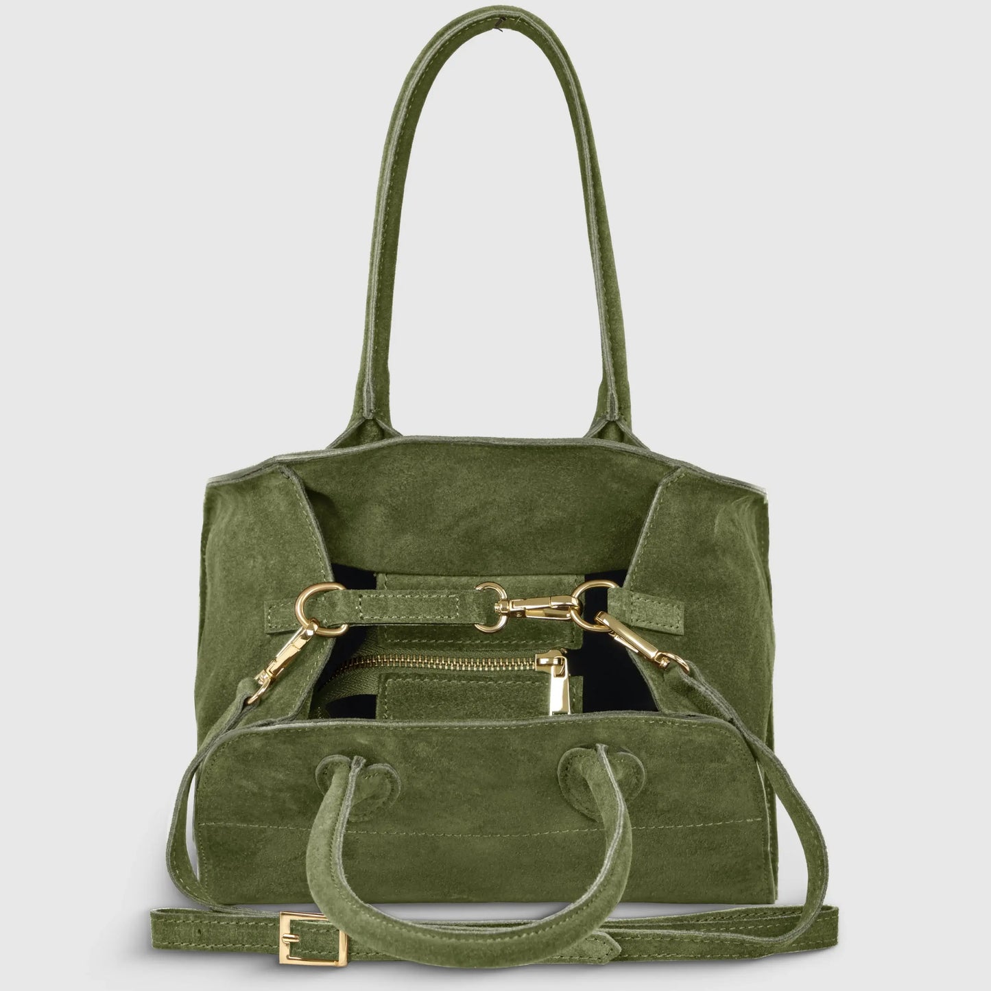 Italian Genuine Suede Top-Handle Bag 302811 - TAKEASY - Flyclothing LLC