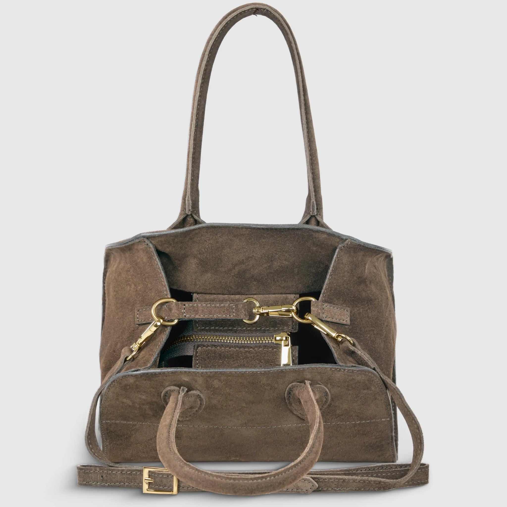 Italian Genuine Suede Top-Handle Bag 302811 - TAKEASY - Flyclothing LLC