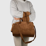 Italian Genuine Suede Top-Handle Bag 413912 - TAKEASY - Flyclothing LLC