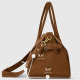 Italian Genuine Suede Top-Handle Bag 413912 - TAKEASY - Flyclothing LLC