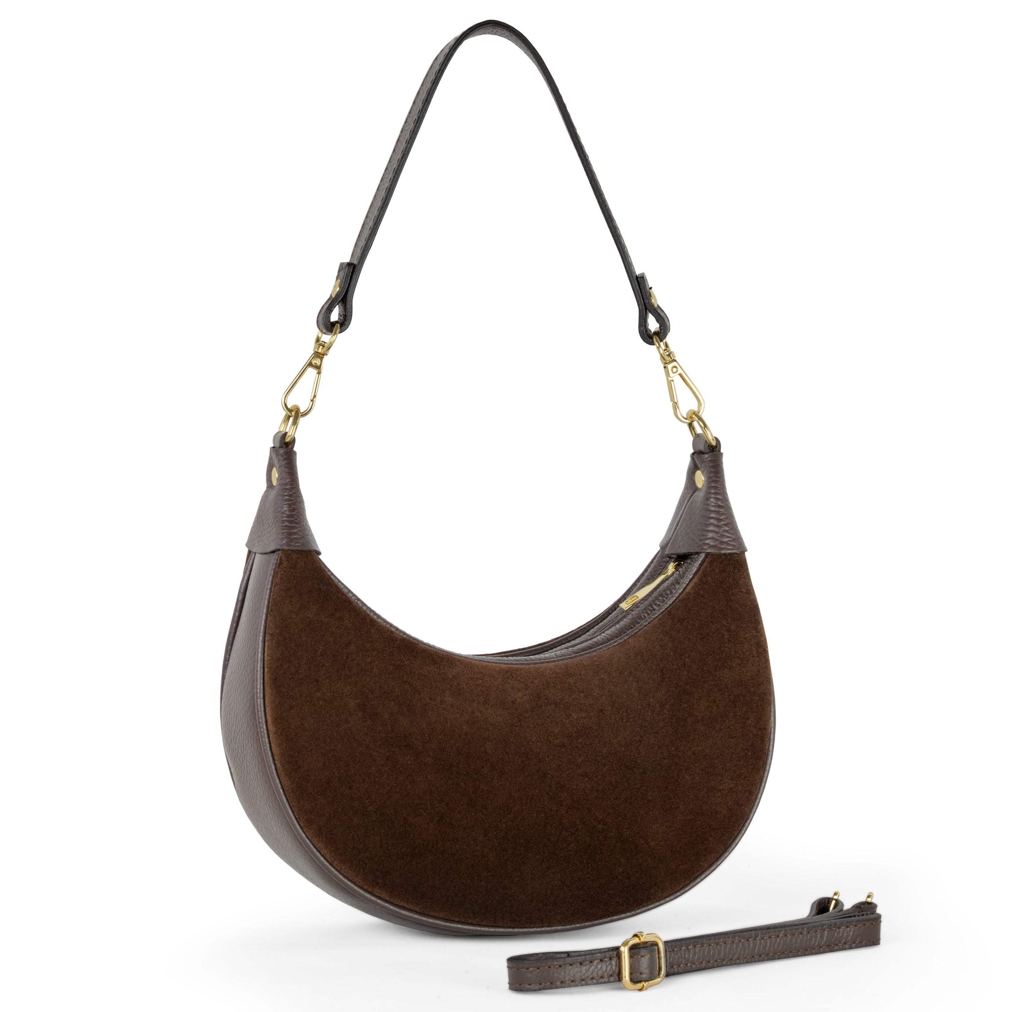 Italian Genuine Suede & Calf Leather Shoulder Bag 222024 - TAKEASY - Flyclothing LLC