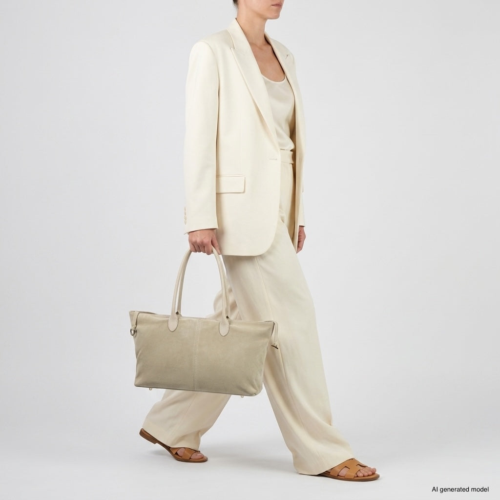 Italian Genuine Suede Tote Bag 242235 - TAKEASY - Flyclothing LLC