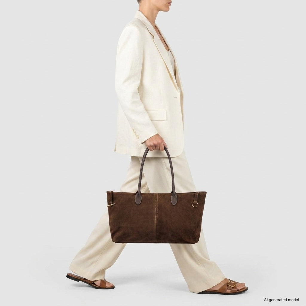 Italian Genuine Suede Tote Bag 242235 - TAKEASY - Flyclothing LLC